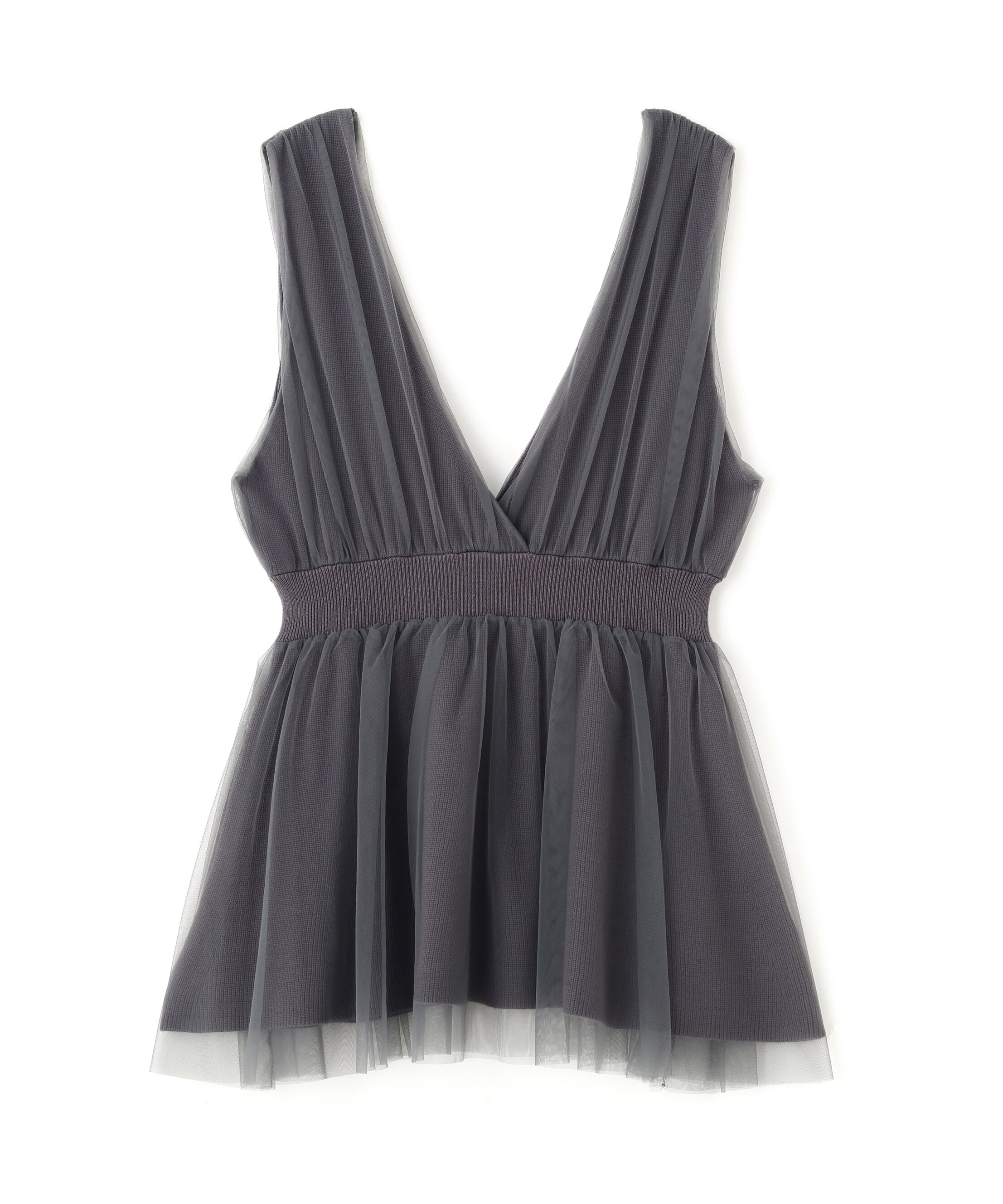 PROPORTION BODY DRESSING「チュールドッキングニットジレ 25AW」|ニット・セーター|