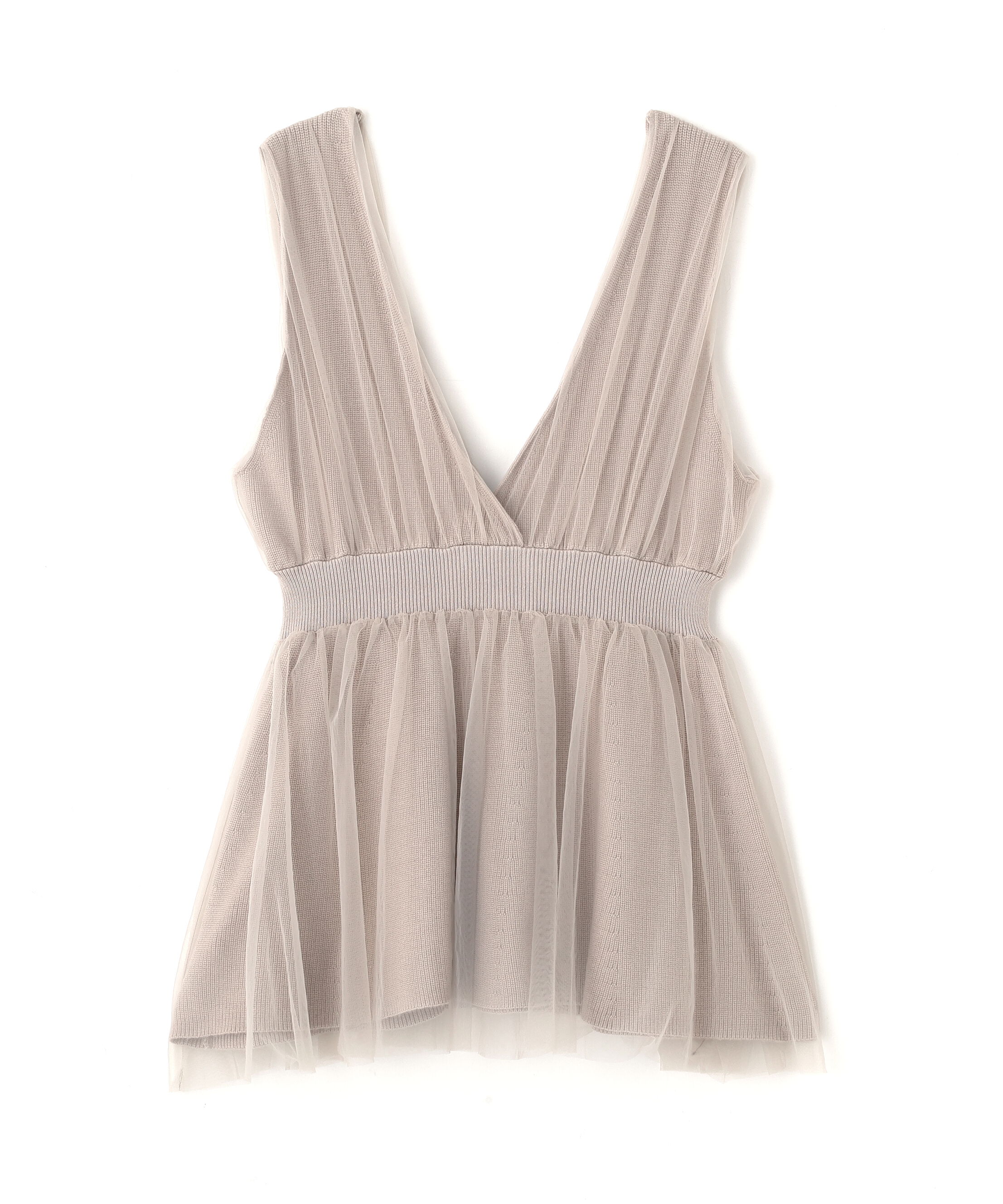 PROPORTION BODY DRESSING「チュールドッキングニットジレ 25AW」|ニット・セーター|