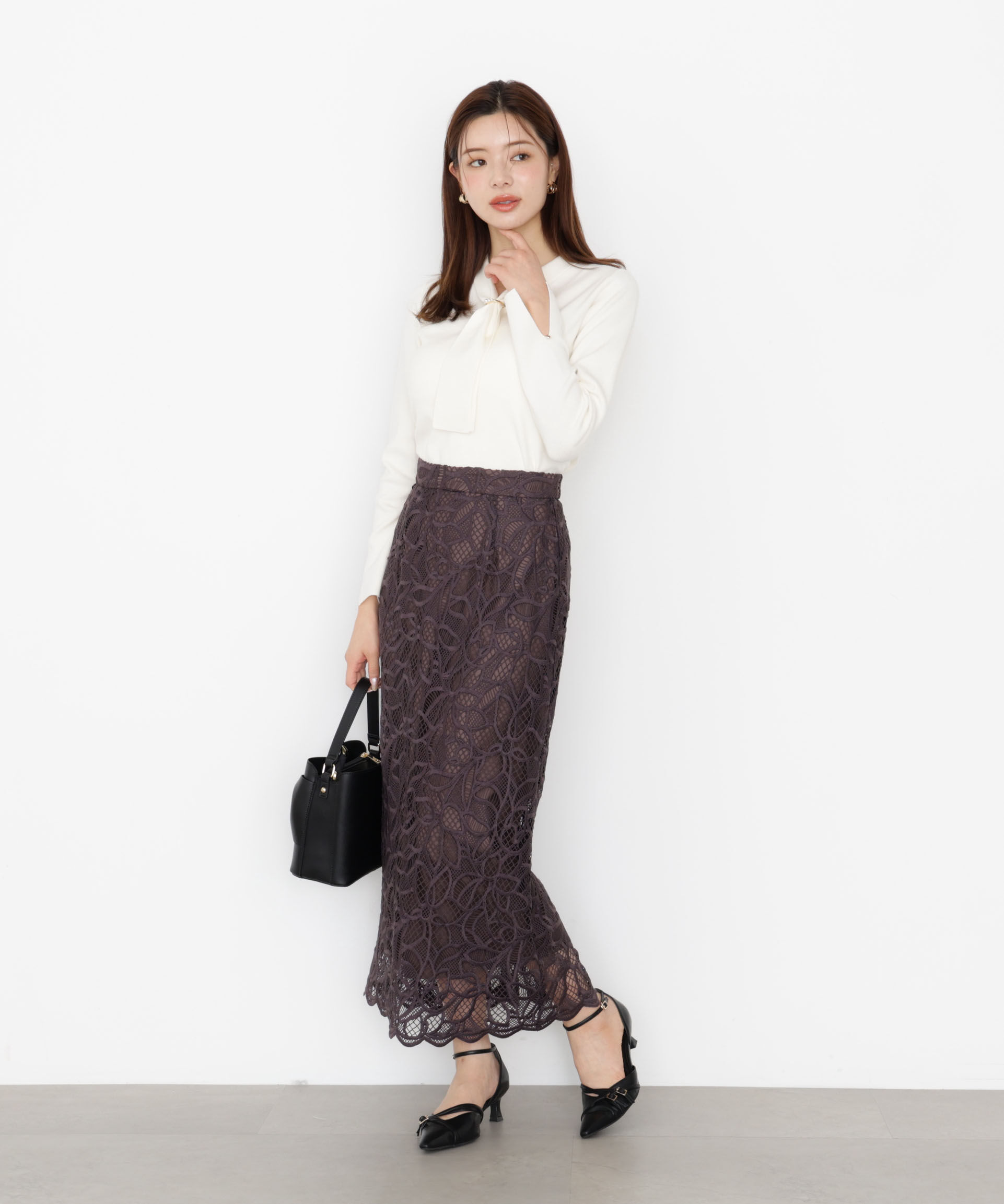 PROPORTION BODY DRESSING「ケミカルレースナロースカート 25AW」|スカート|