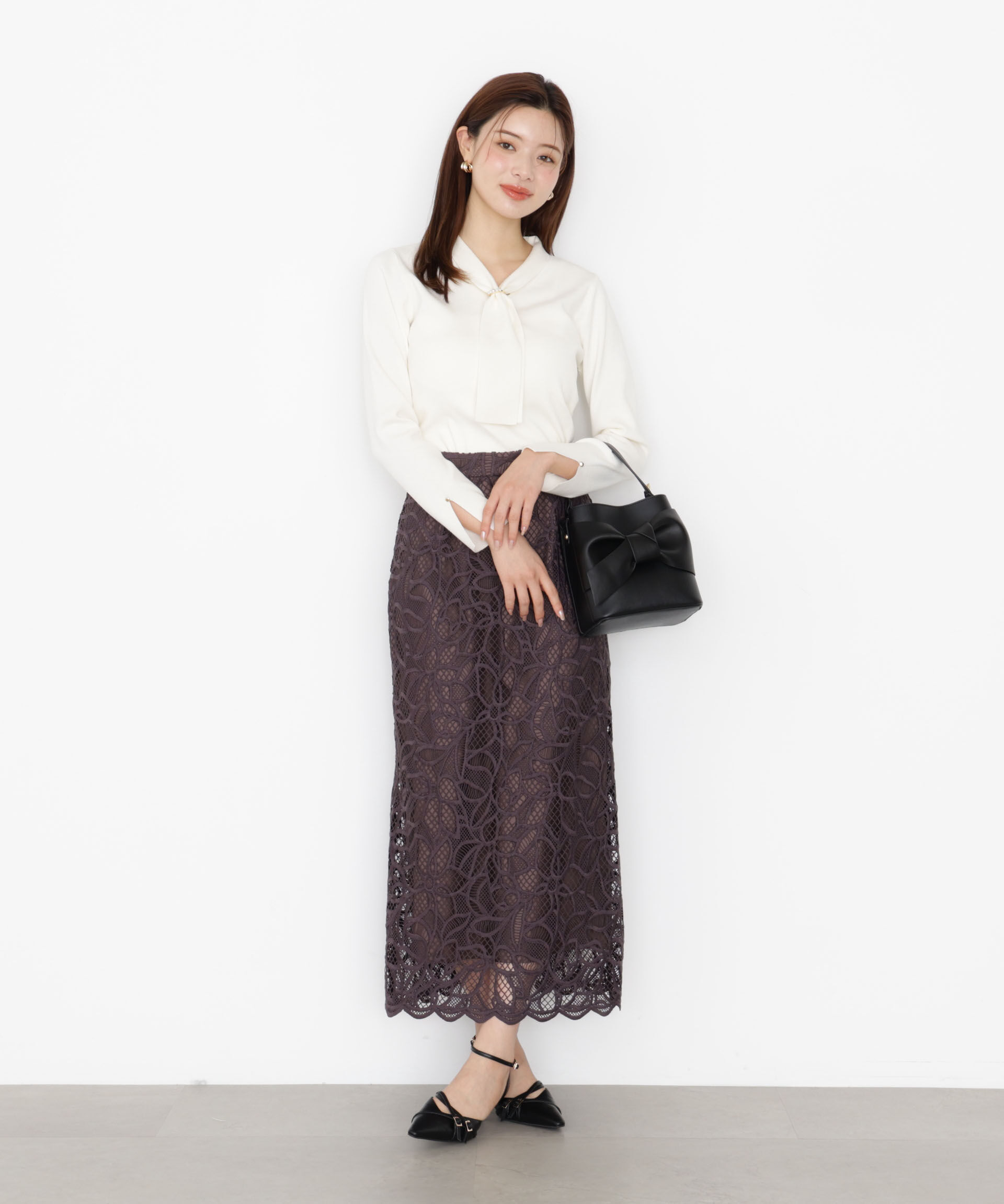 PROPORTION BODY DRESSING「ケミカルレースナロースカート 25AW」|スカート|