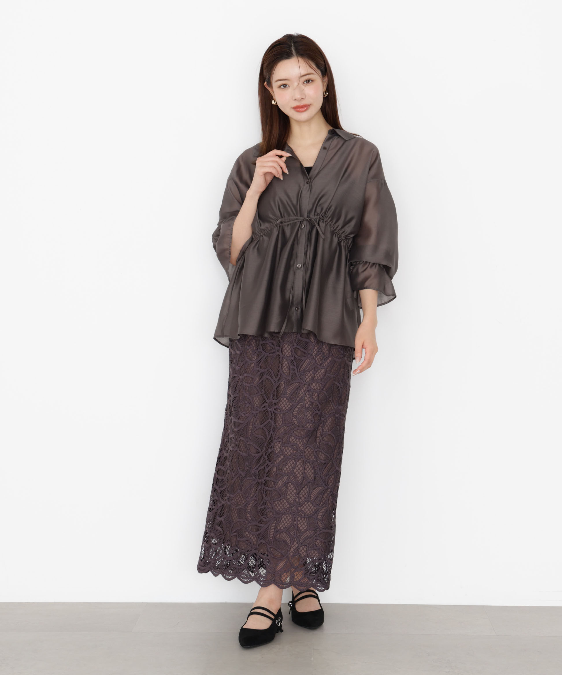 PROPORTION BODY DRESSING「ケミカルレースナロースカート 25AW」|スカート|