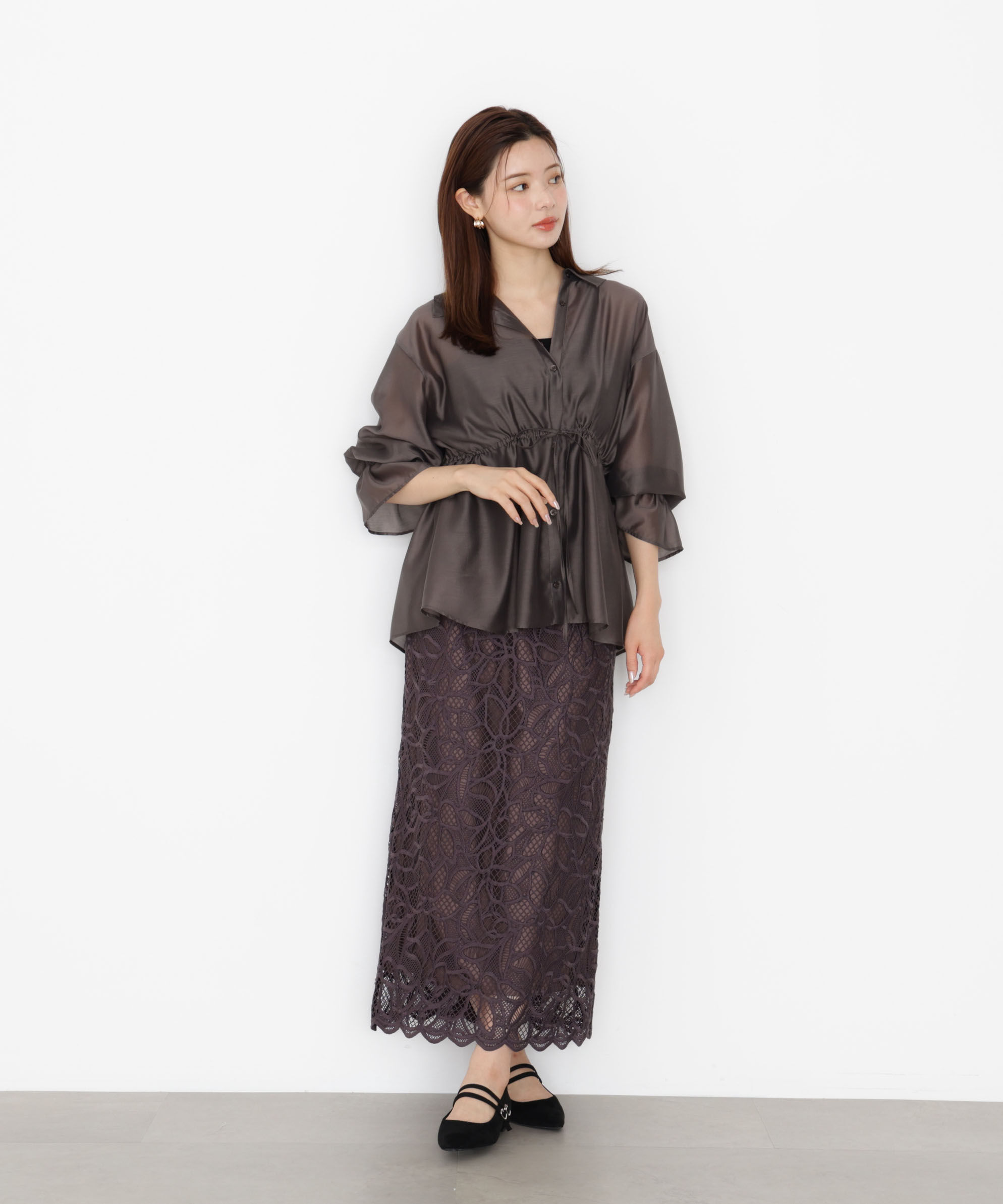 PROPORTION BODY DRESSING「ケミカルレースナロースカート 25AW」|スカート|