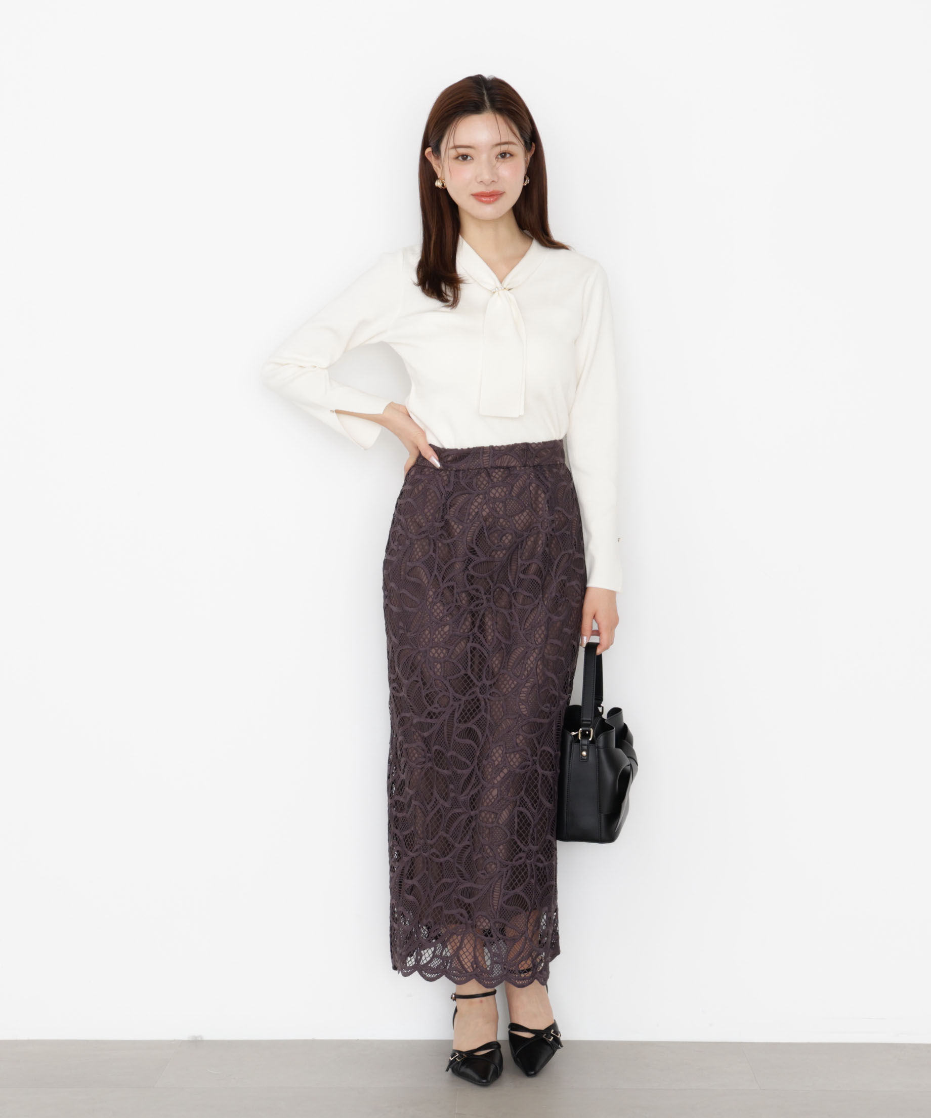 PROPORTION BODY DRESSING「ケミカルレースナロースカート 25AW」|スカート|