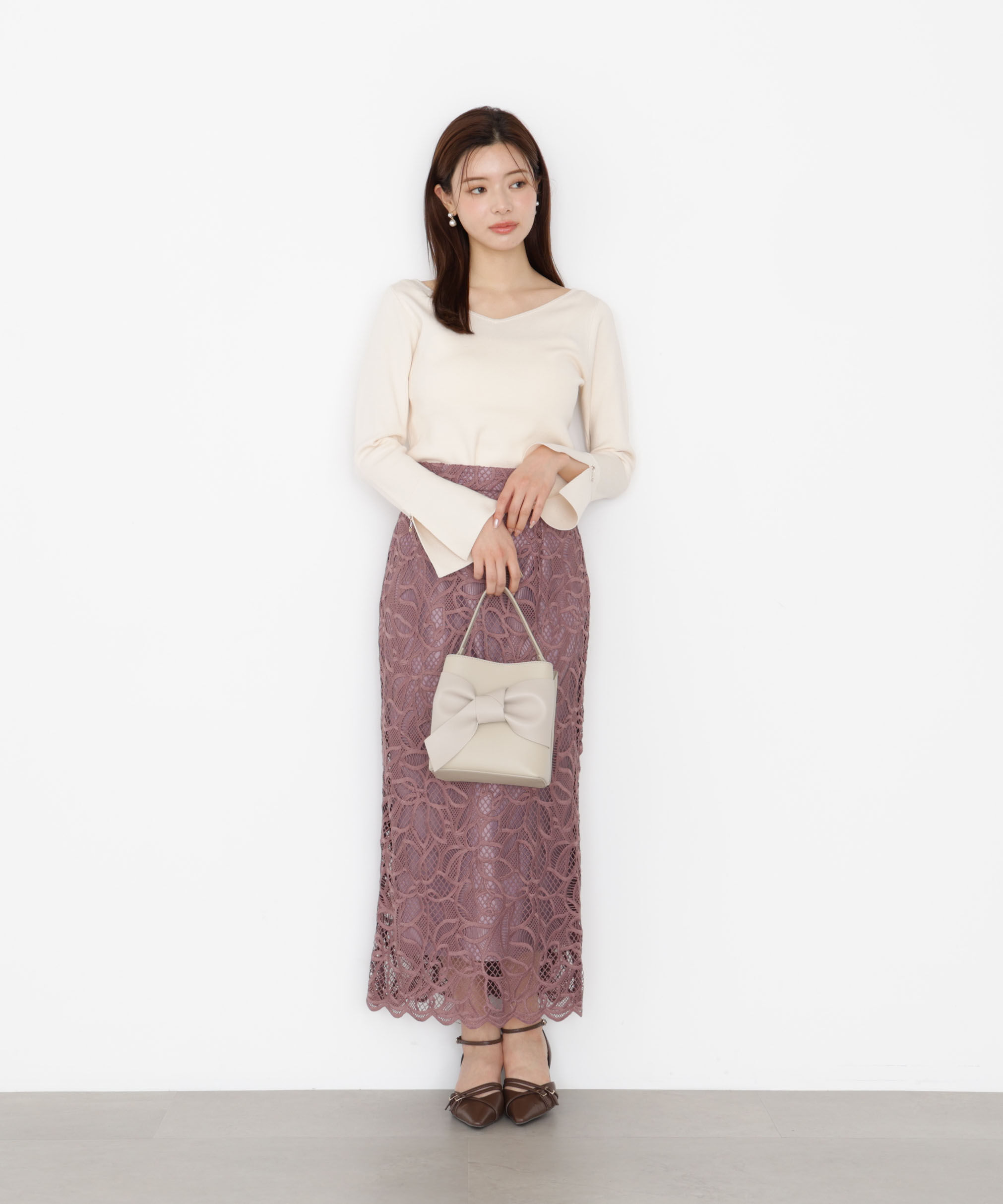 PROPORTION BODY DRESSING「ケミカルレースナロースカート 25AW」|スカート|