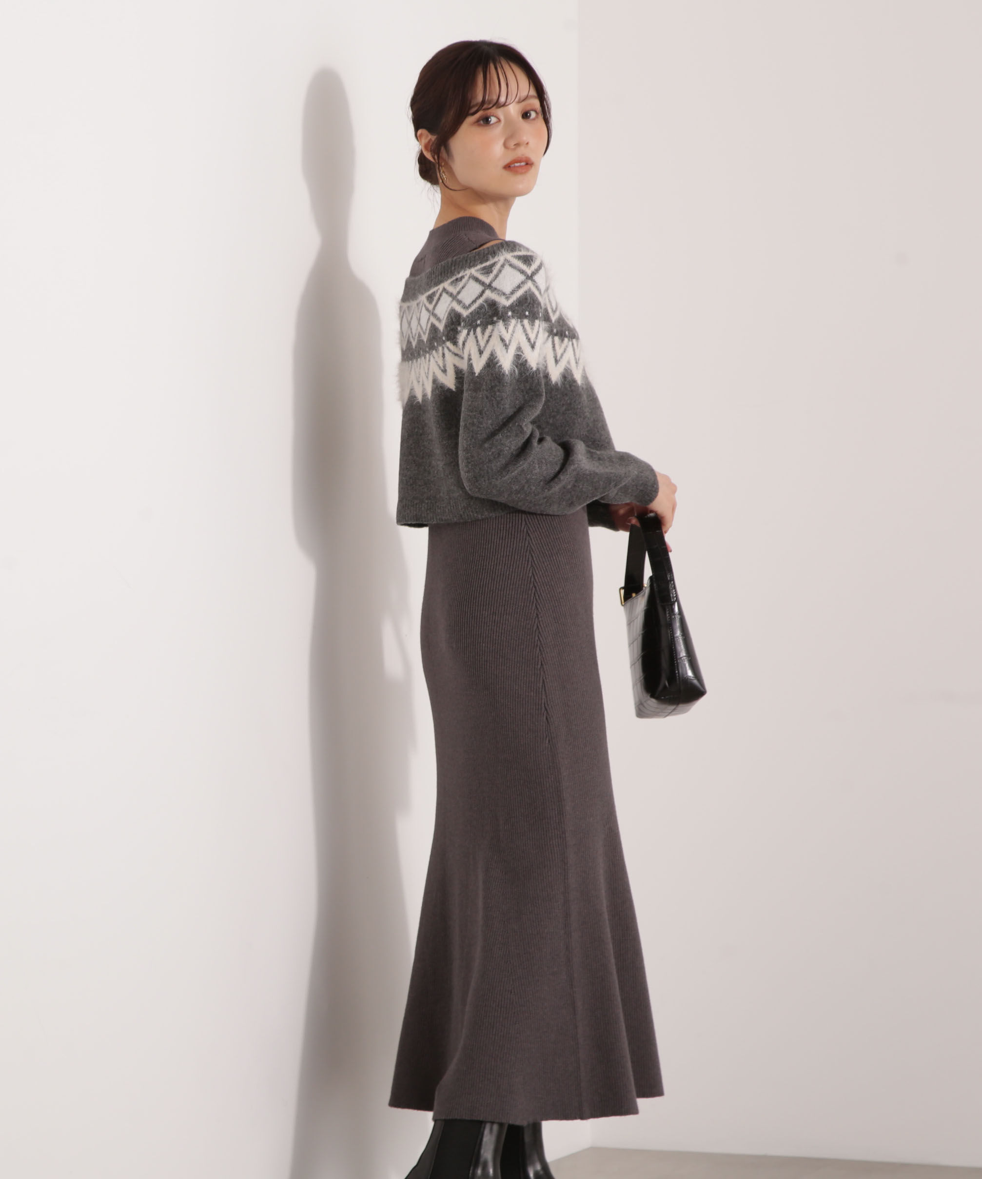 PROPORTION BODY DRESSING「ノルディックニットSETUP ワンピース 25AW」|ワンピース|