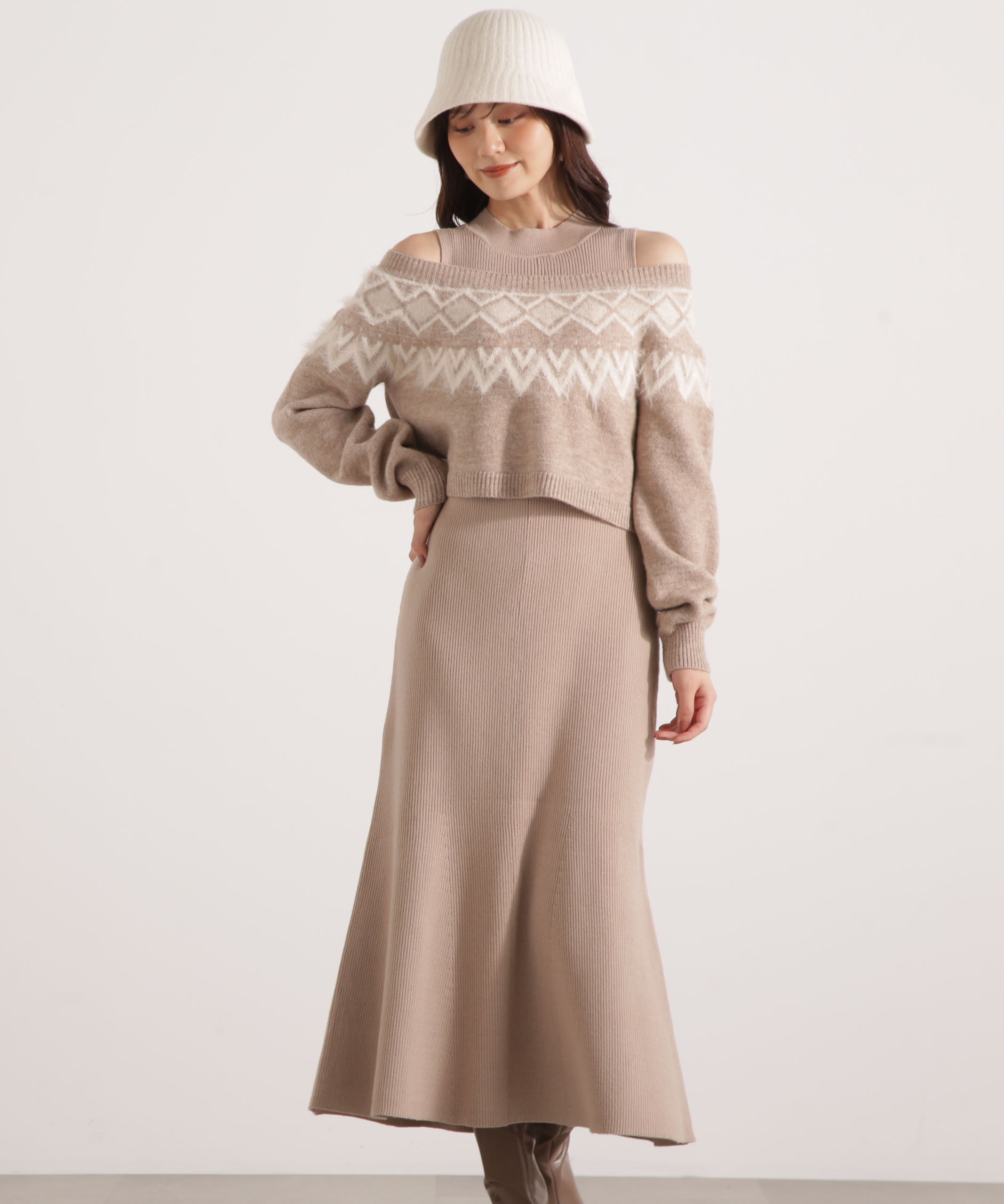 PROPORTION BODY DRESSING「ノルディックニットSETUP ワンピース 25AW」|ワンピース|