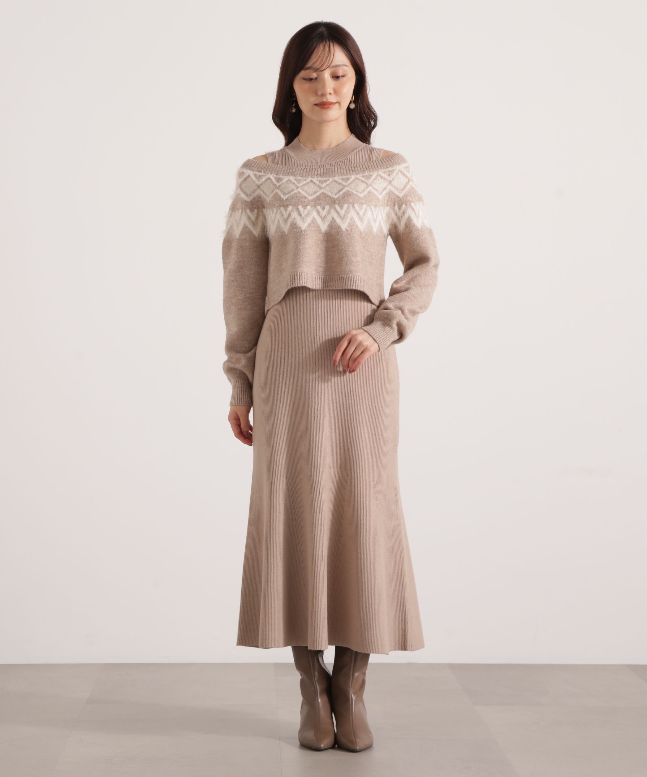 PROPORTION BODY DRESSING「ノルディックニットSETUP ワンピース 25AW」|ワンピース|