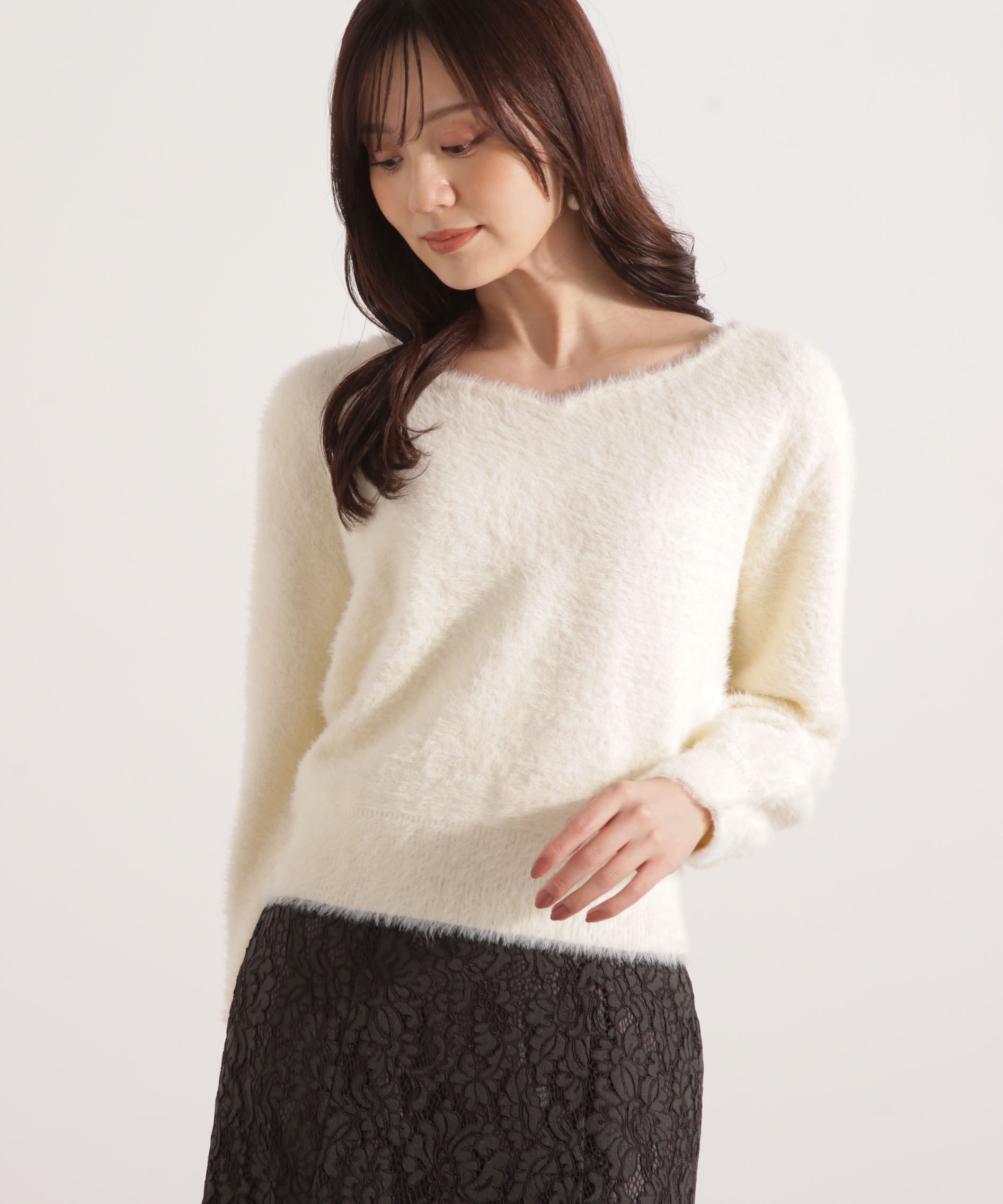 PROPORTION BODY DRESSING「ミニシャギーハートネックニット 25AW」|ニット・セーター|
