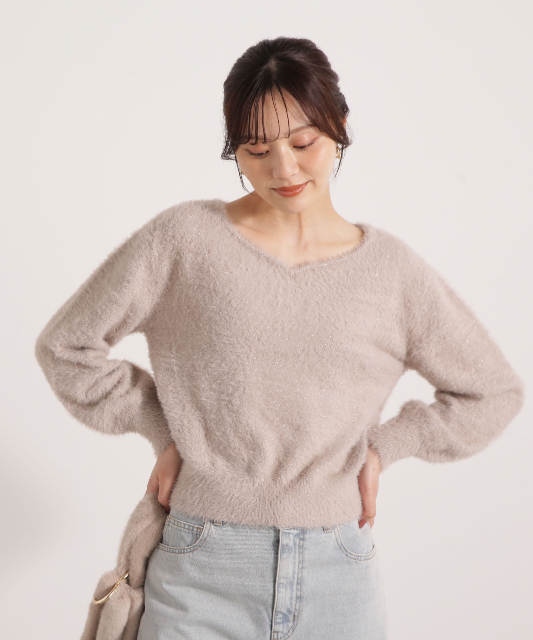 PROPORTION BODY DRESSING「ミニシャギーハートネックニット 25AW」|ニット・セーター|