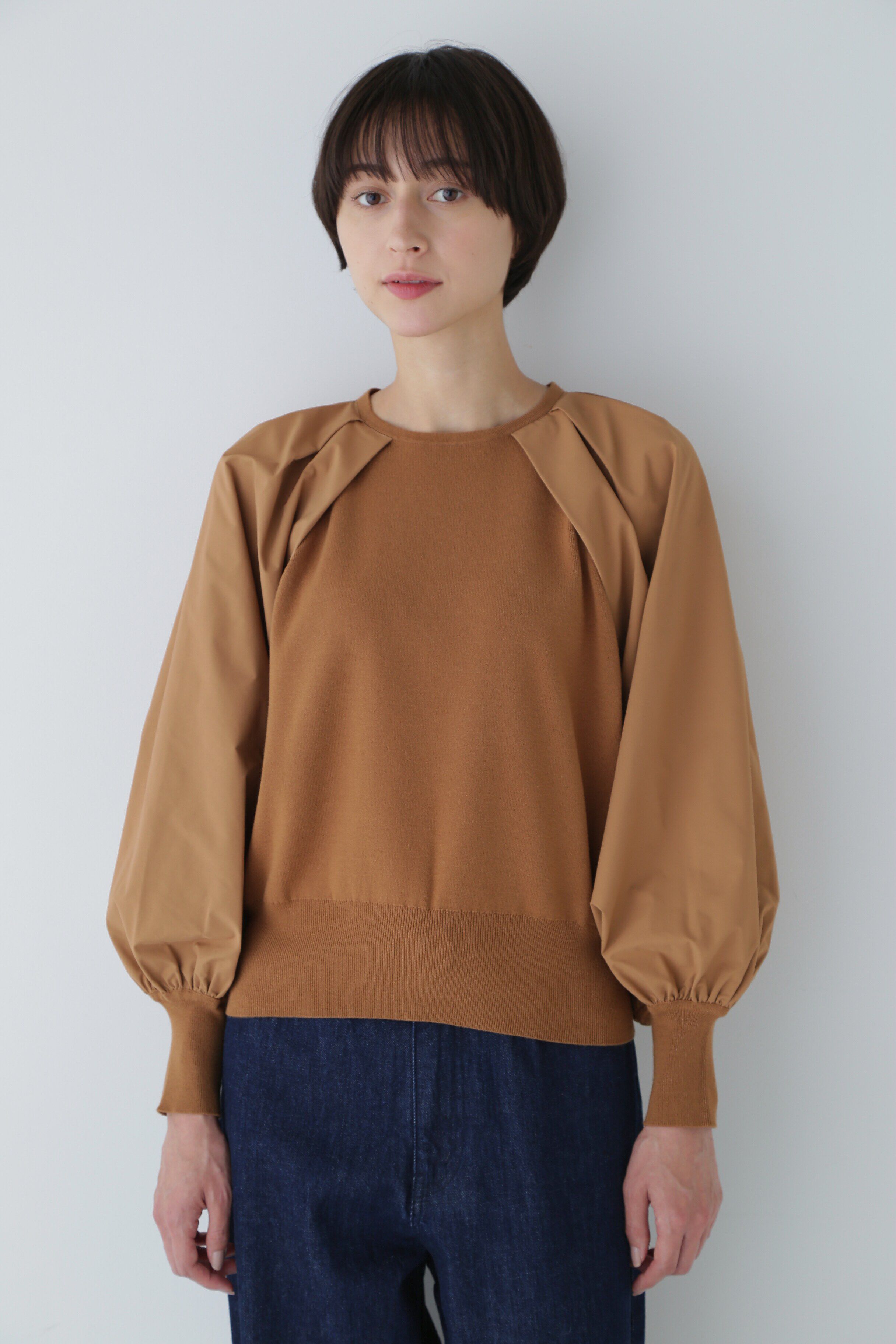  「◆布帛コンビニットプルオーバー」|ニット・セーター|