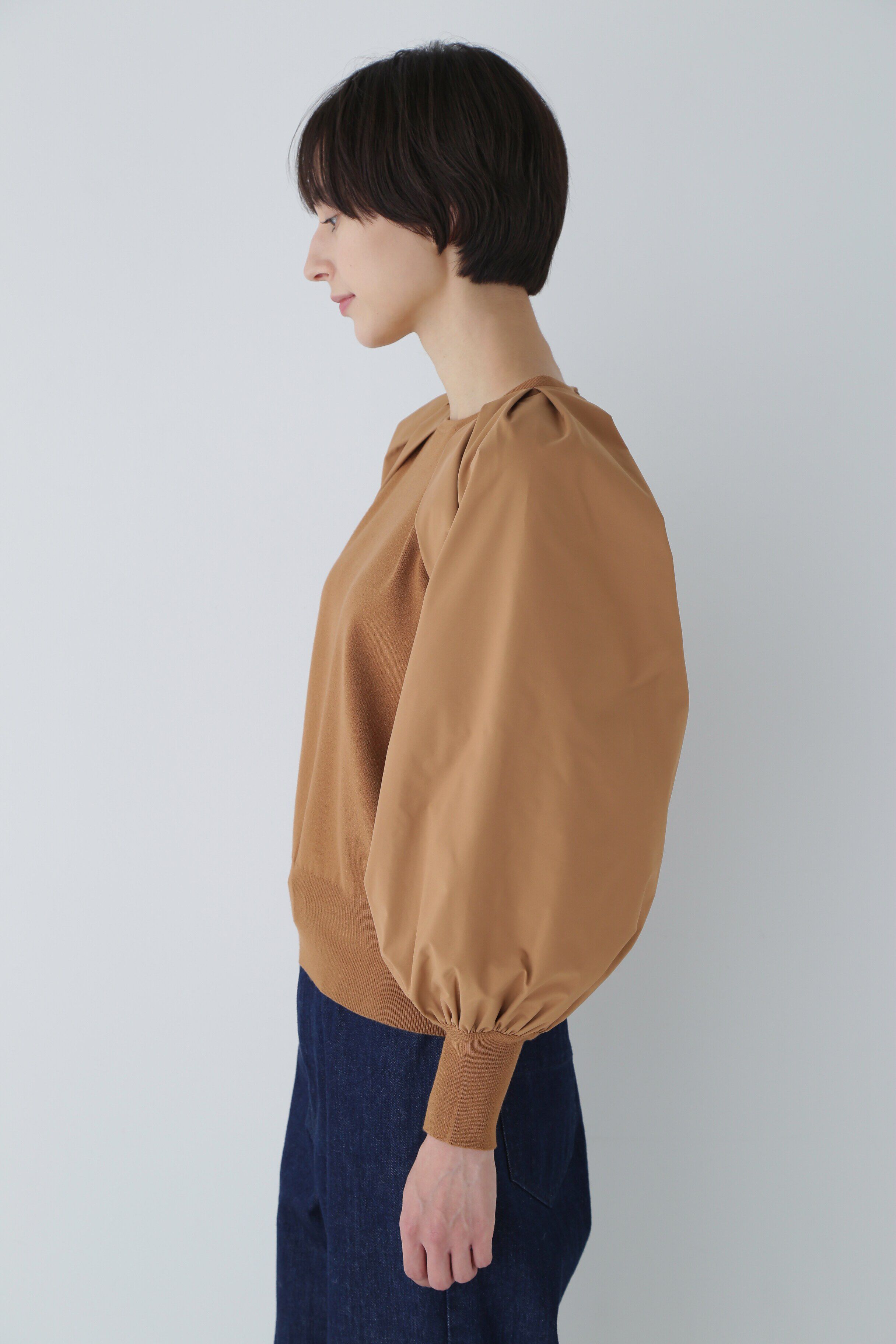  「◆布帛コンビニットプルオーバー」|ニット・セーター|