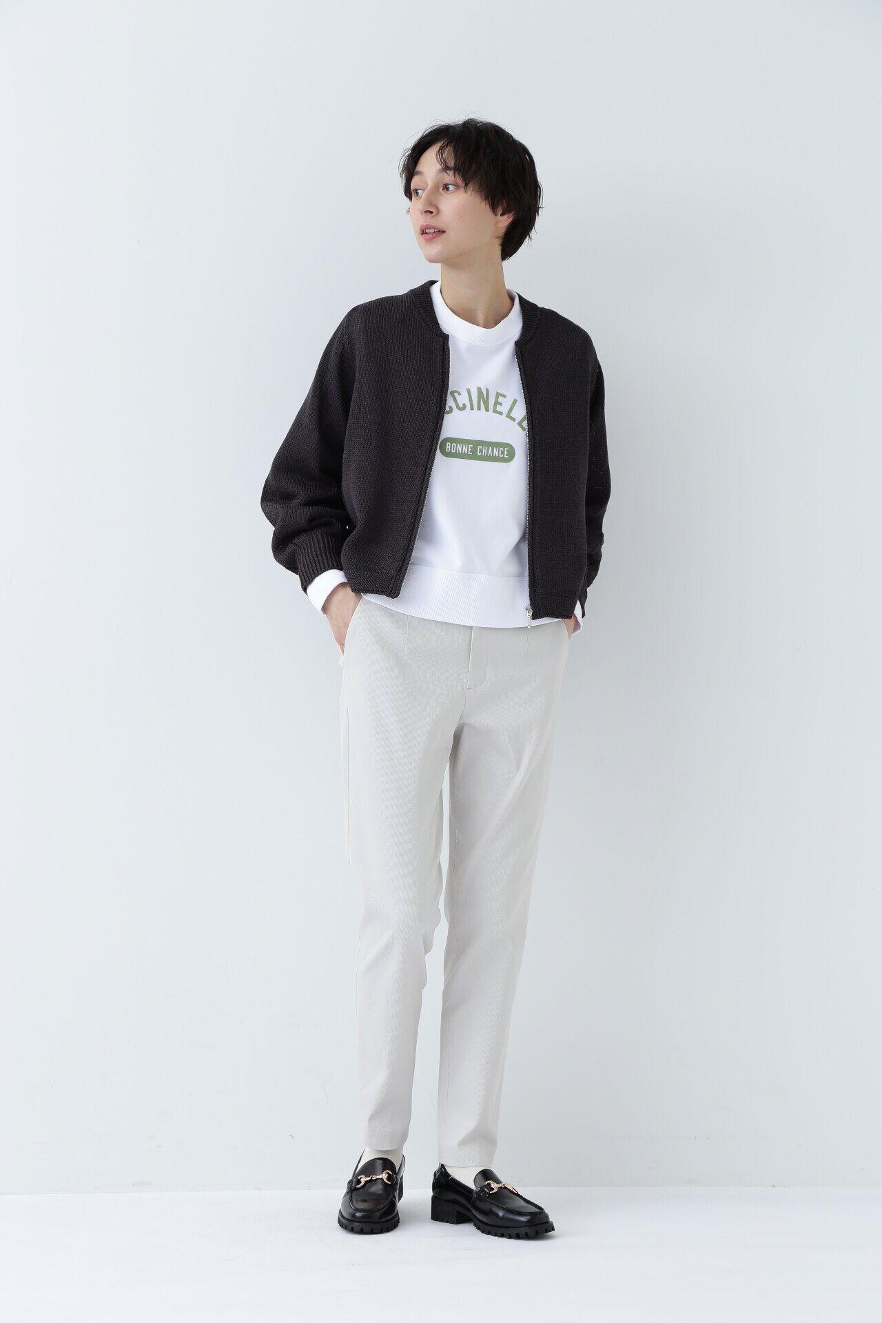  「◆ギマコットンジップアップカーディガン」|ニット・セーター|