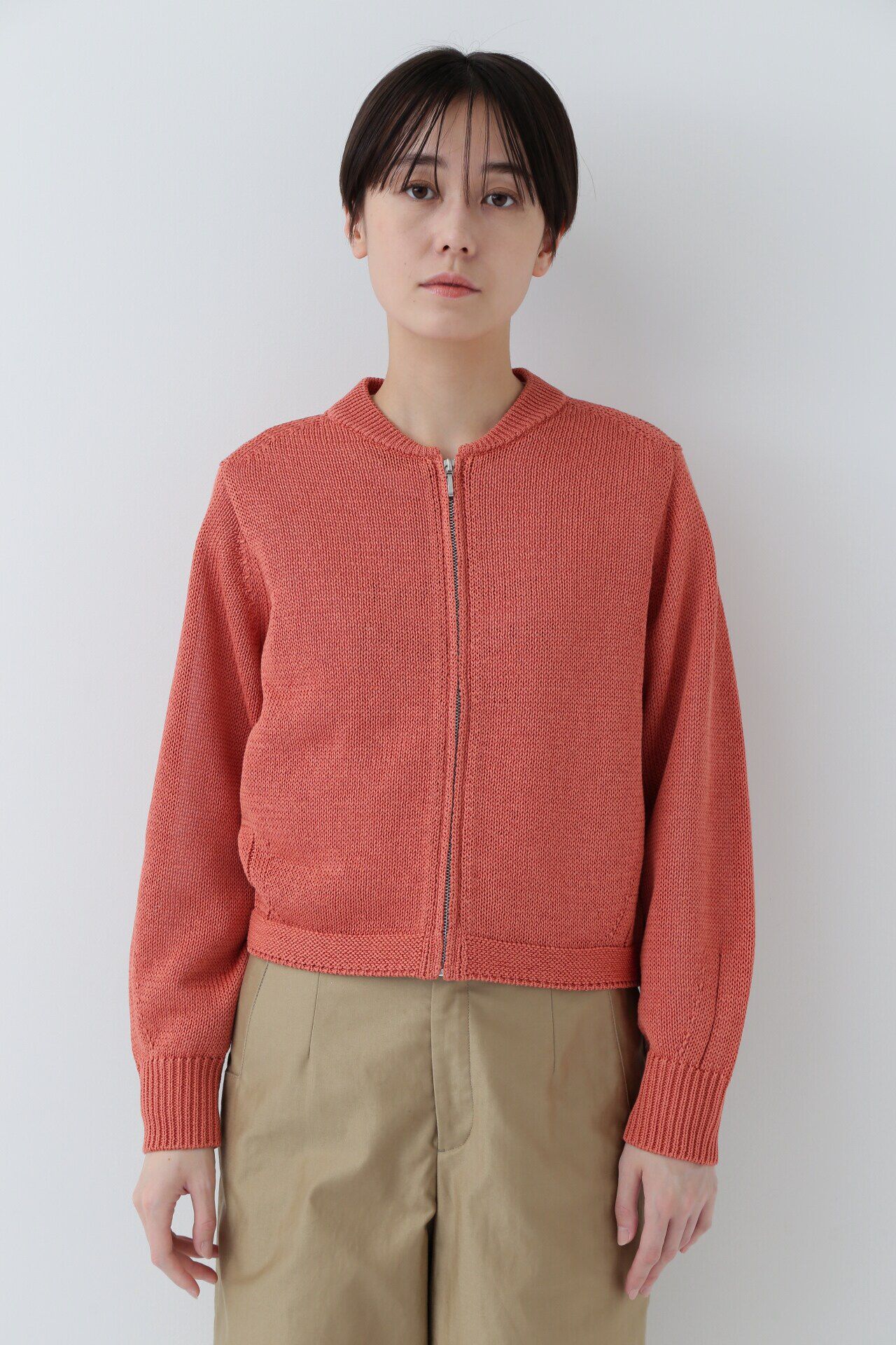 「◆ギマコットンジップアップカーディガン」|ニット・セーター|