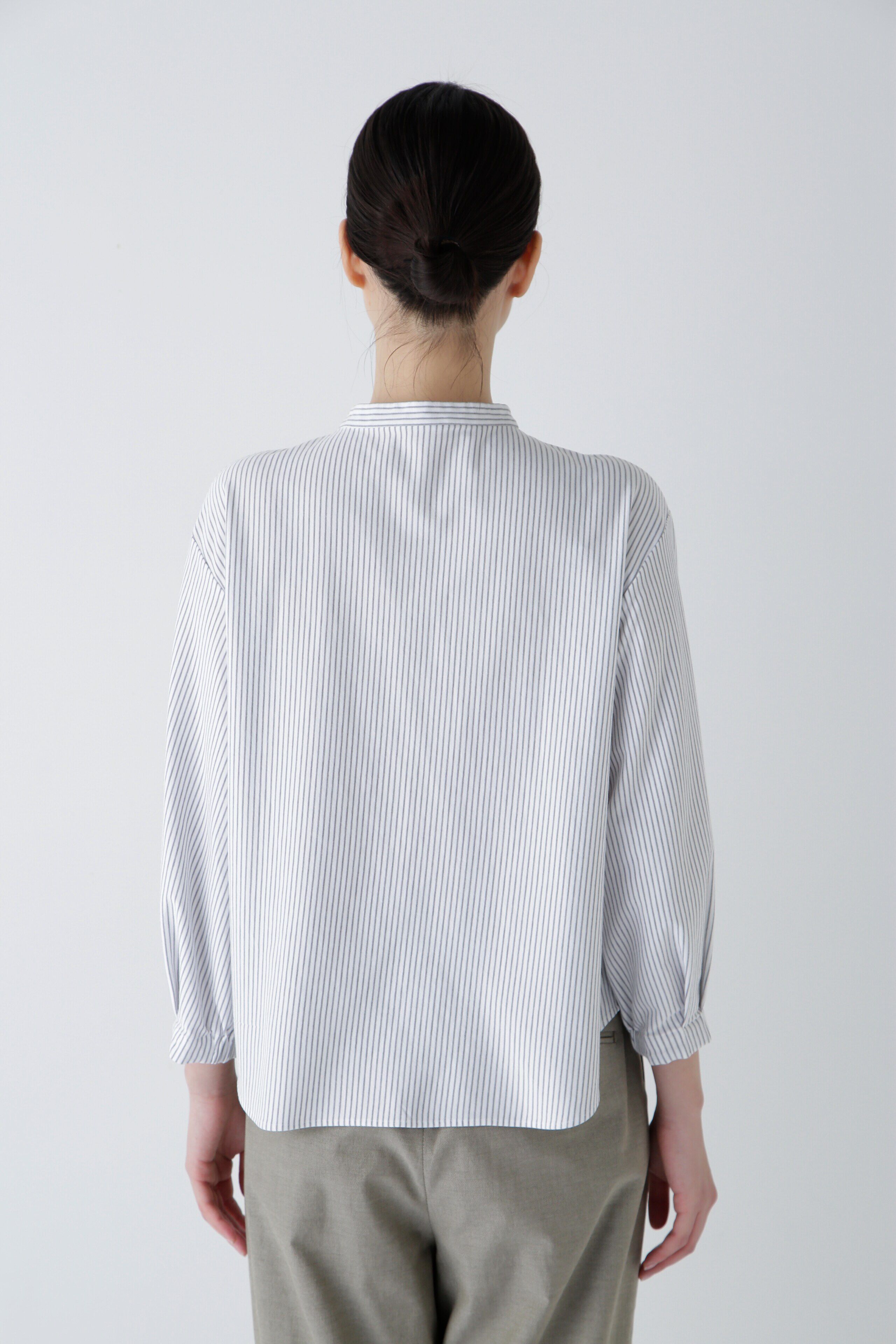  「◆鹿の子ジャージーストライプバンドカラープルオーバー」|Tシャツ・カットソー|