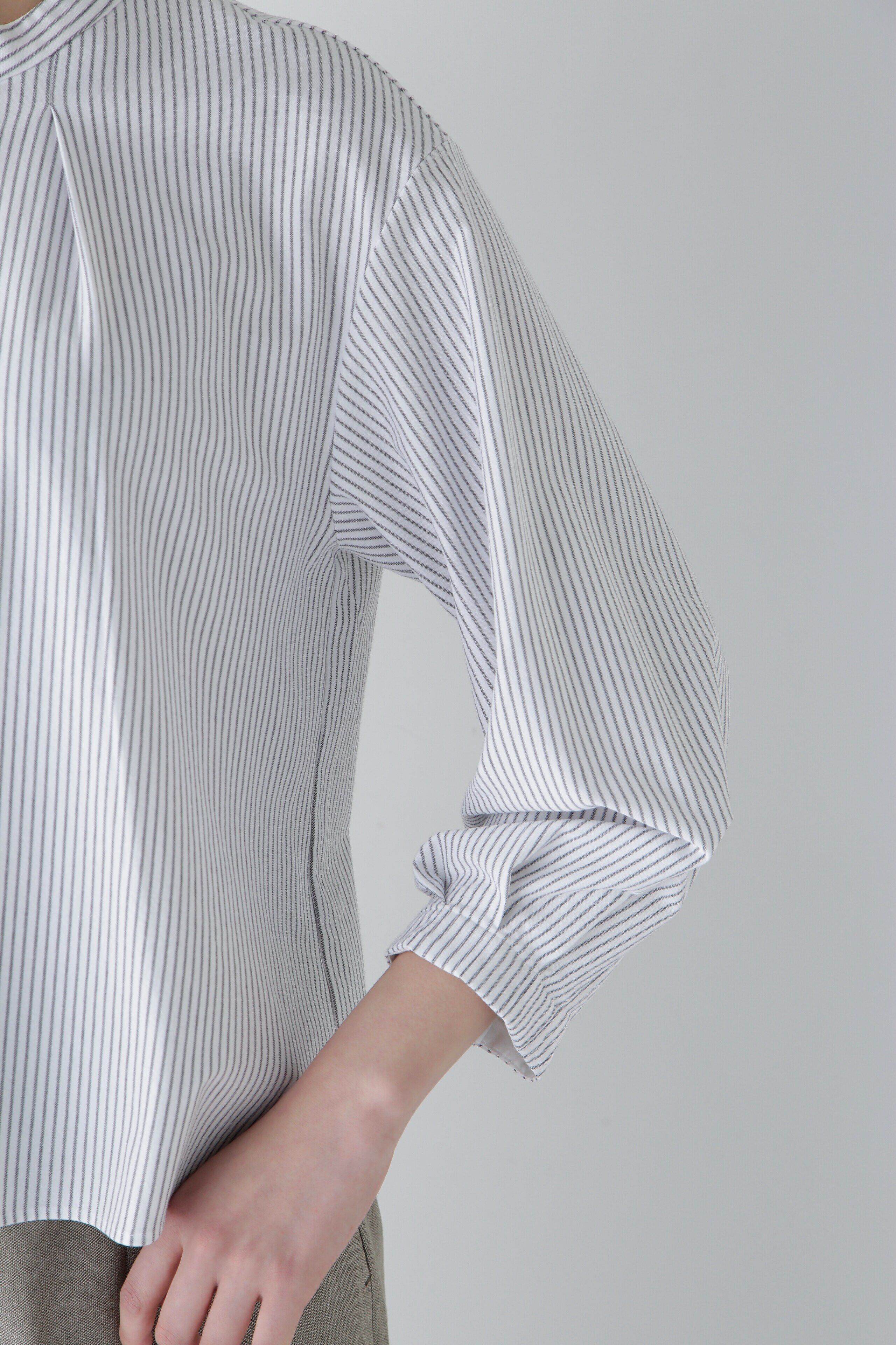  「◆鹿の子ジャージーストライプバンドカラープルオーバー」|Tシャツ・カットソー|