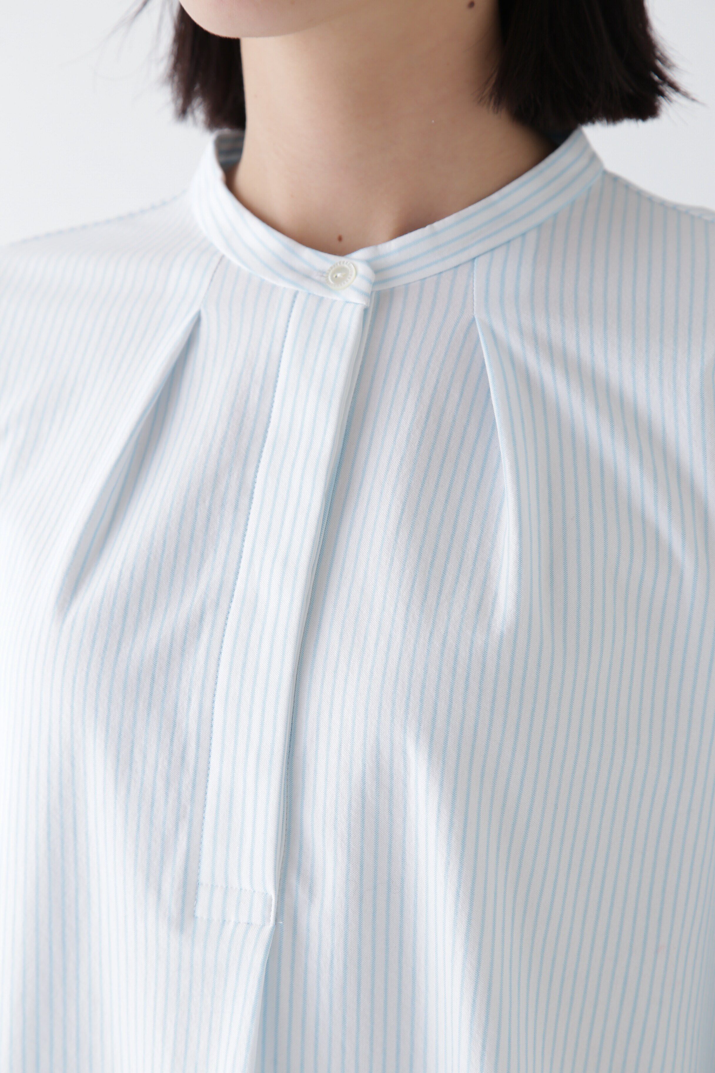  「◆鹿の子ジャージーストライプバンドカラープルオーバー」|Tシャツ・カットソー|