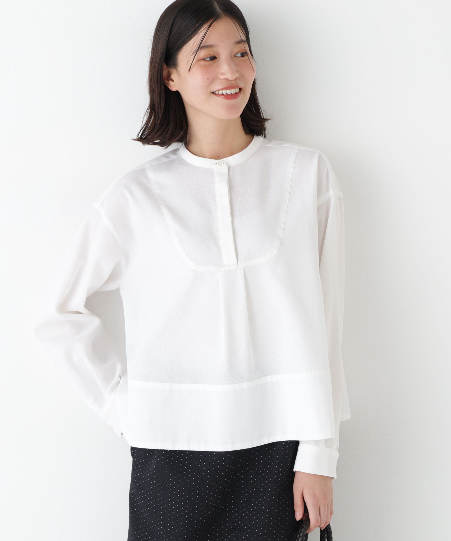  「◆アイスコットンドビーシャツ」|シャツ・ブラウス|ホワイト