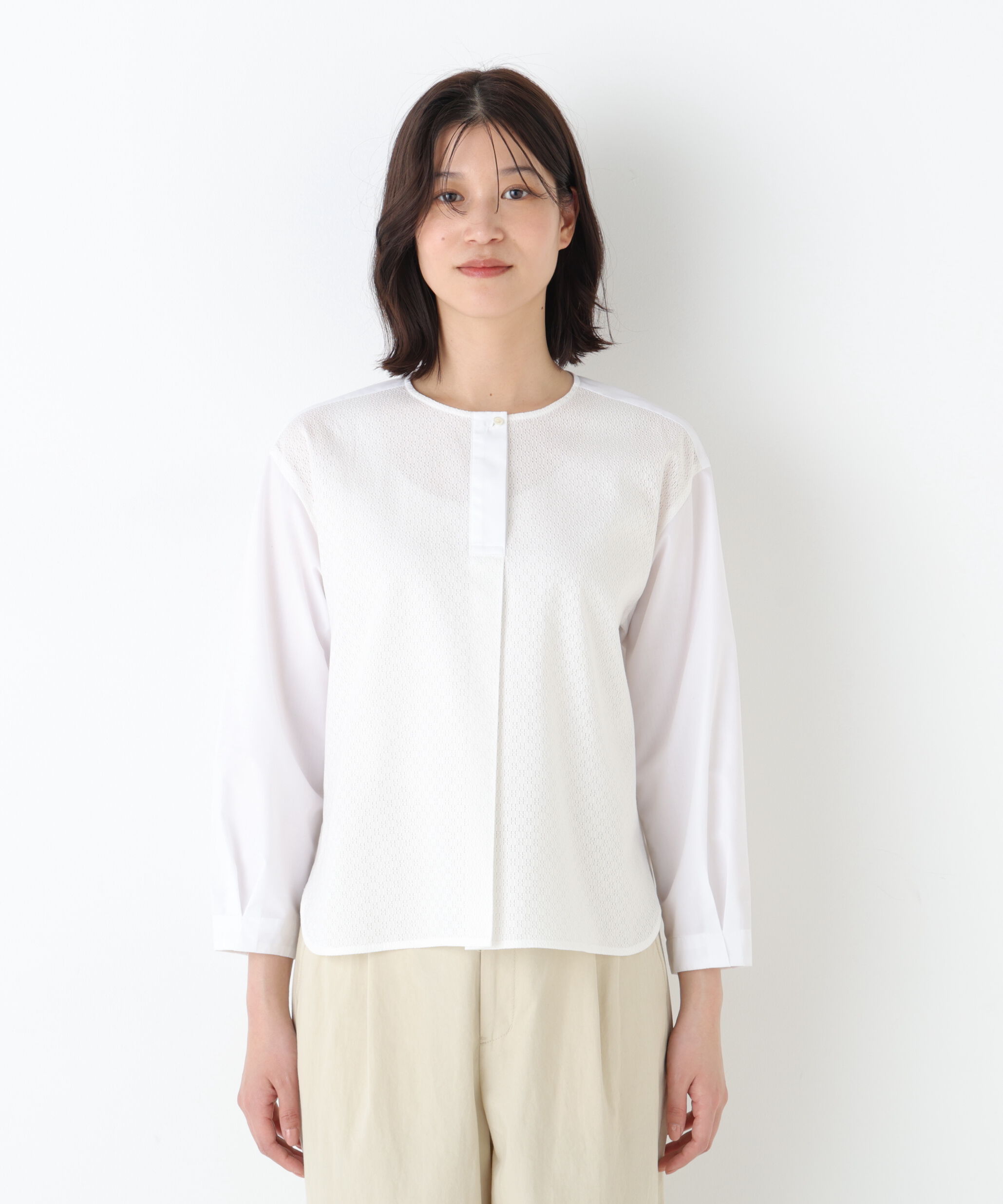  「◆カラミレーススキッパーブラウス」|シャツ・ブラウス|