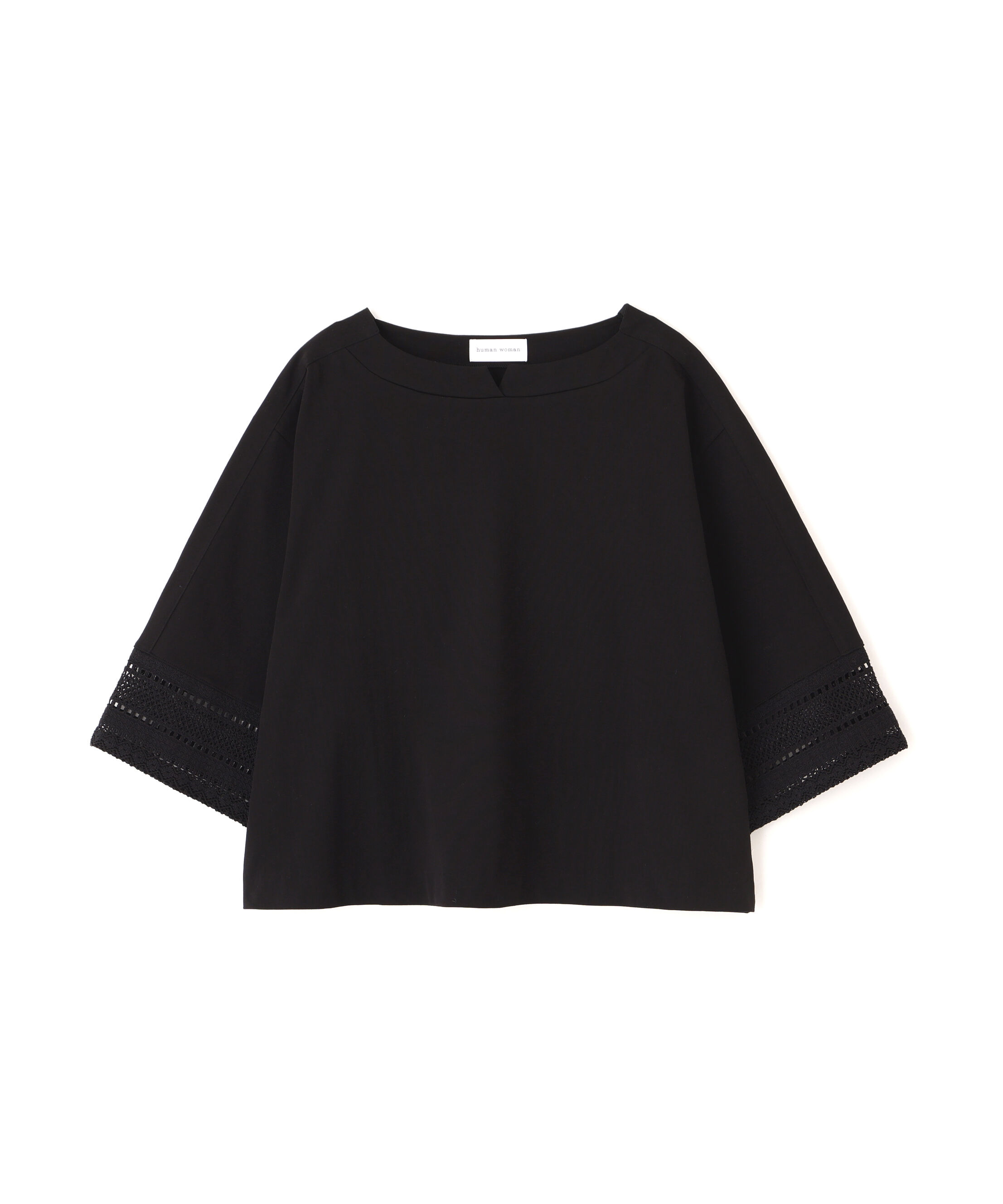  「◆袖レース強撚糸ＴＯＰＳ」|Tシャツ・カットソー|