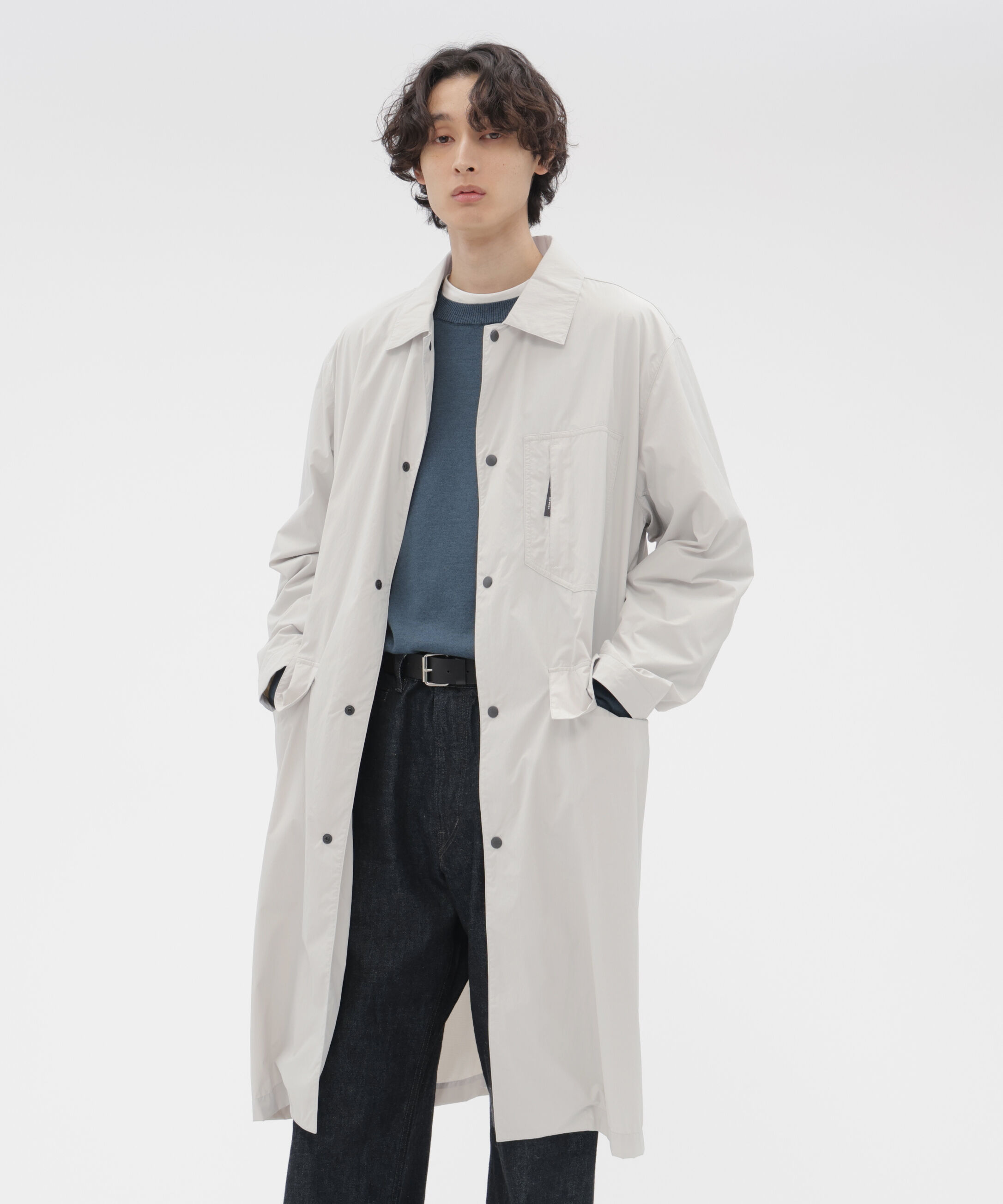 MARGARET HOWELL「RECYCLED NYLON COMPACT RIPSTOP COAT」|その他|LIGHT GREY1