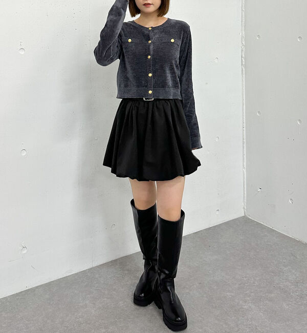 archives「ベロアライク金ボタンニットカーディガン」|カーディガン|