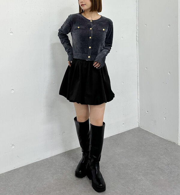 archives「ベロアライク金ボタンニットカーディガン」|カーディガン|