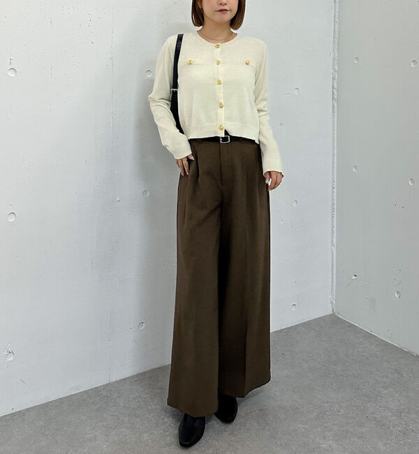 archives「ベロアライク金ボタンニットカーディガン」|カーディガン|