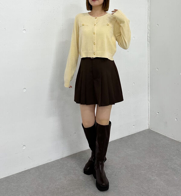 archives「ベロアライク金ボタンニットカーディガン」|カーディガン|