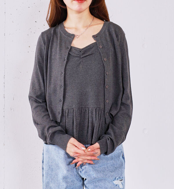 archives「ハリヌキフリルニットカーデアンサンブル」|カーディガン|