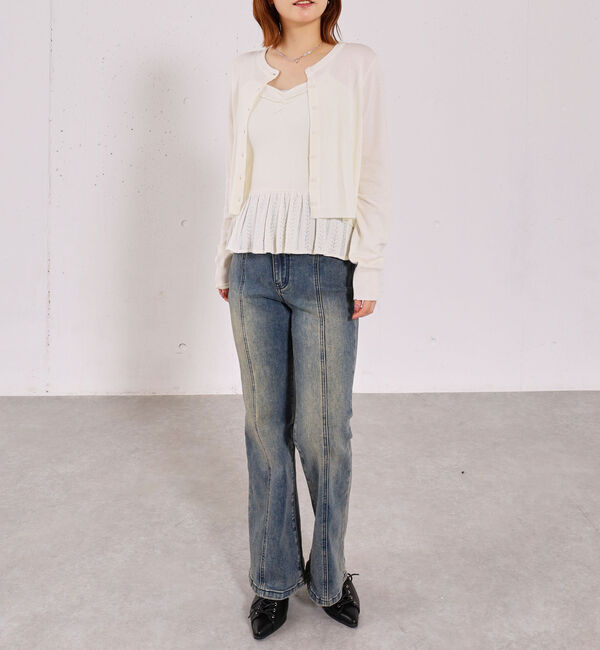 archives「ハリヌキフリルニットカーデアンサンブル」|カーディガン|