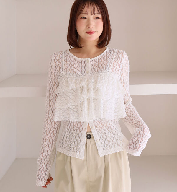 archives「フリルビスチェカットレースアンサンブル」|カーディガン|