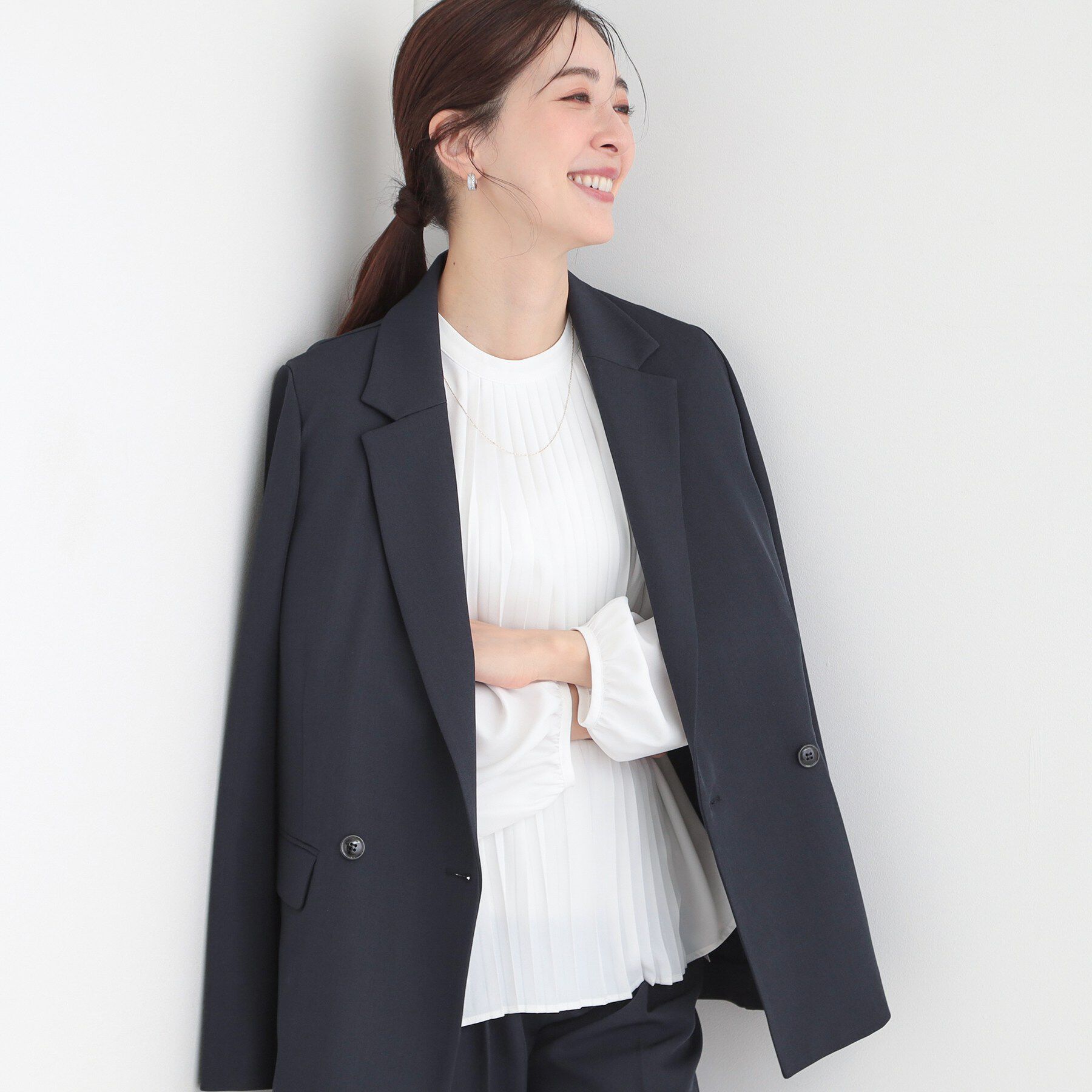 SHOO･LA･RUE「【多機能】オーバーサイズジャケット」|テーラードジャケット|ネイビー(094)