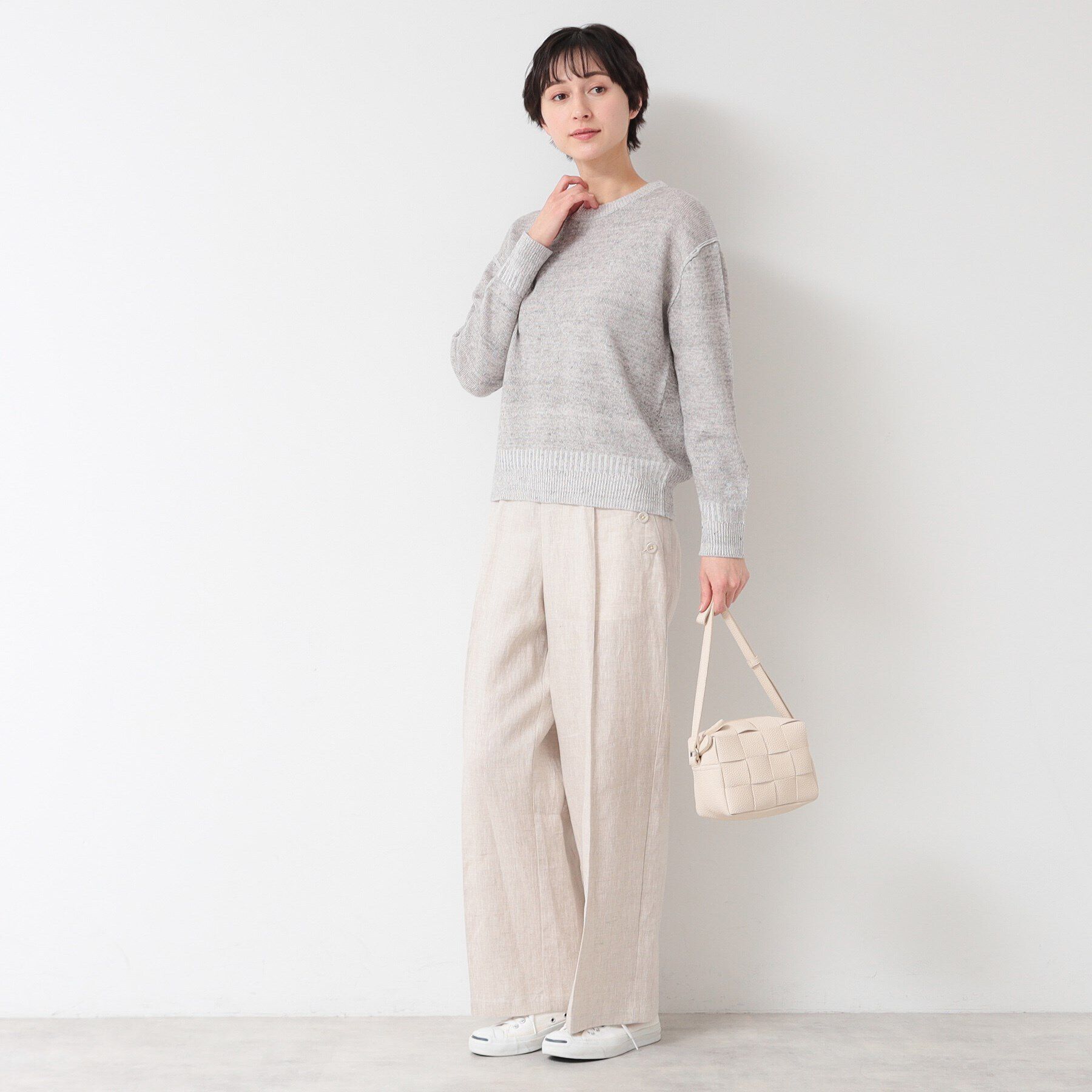 Dessin「【ユニセックス】コットンリネン杢ニット」|ニット・セーター|