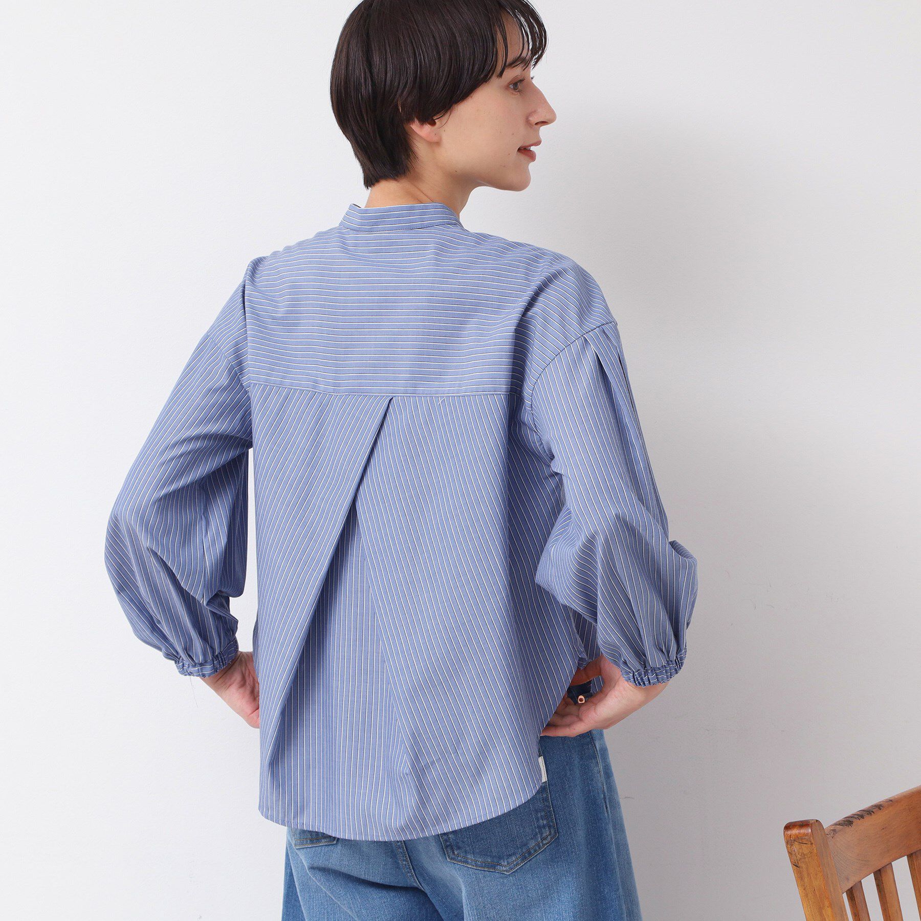 Dessin「【洗える・4サイズ展開】バンドカラーシャツ（XS～L）」|シャツ・ブラウス|