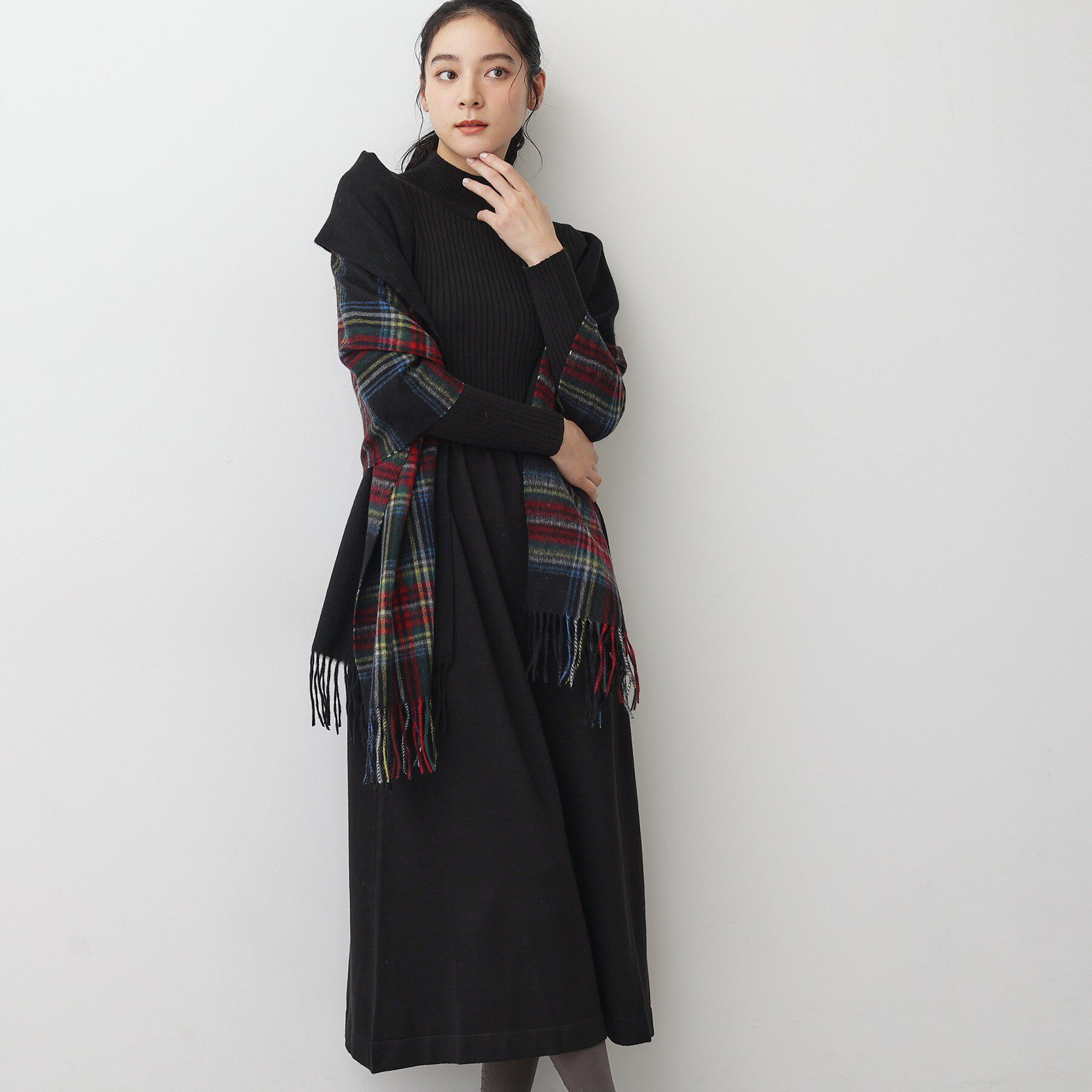 Dessin「【2点セット・洗える】シャギーベストニットワンピース」|スーツ|