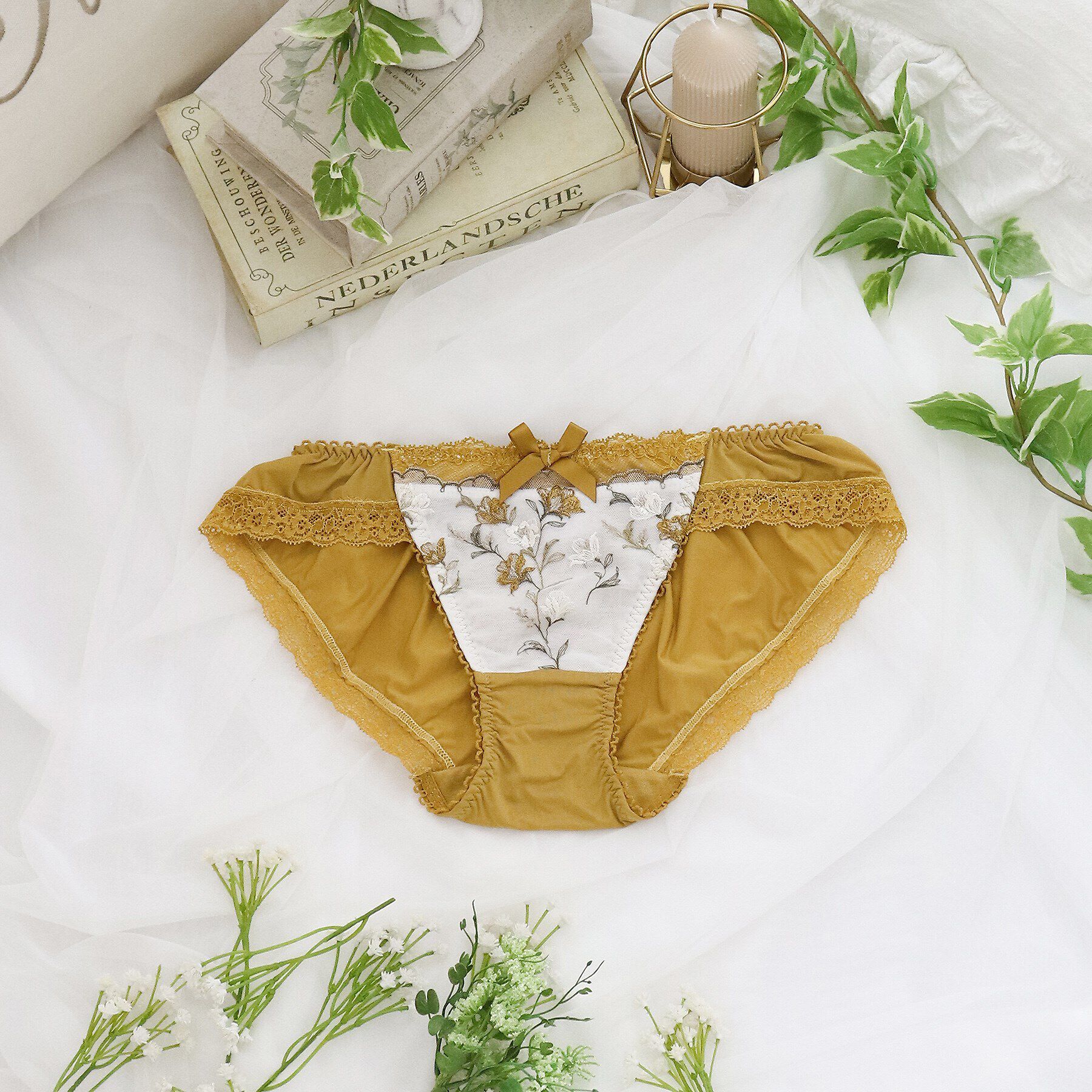 Risa Magli「リュカ ノーマルショーツ」|インナー|マスタード(034)