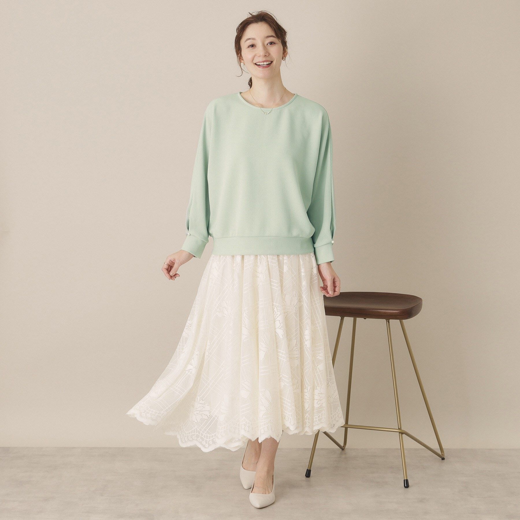 ITS&rsquo;DEMO「【通勤／手洗い可】リップルドルマンプルオーバー」|Tシャツ・カットソー|