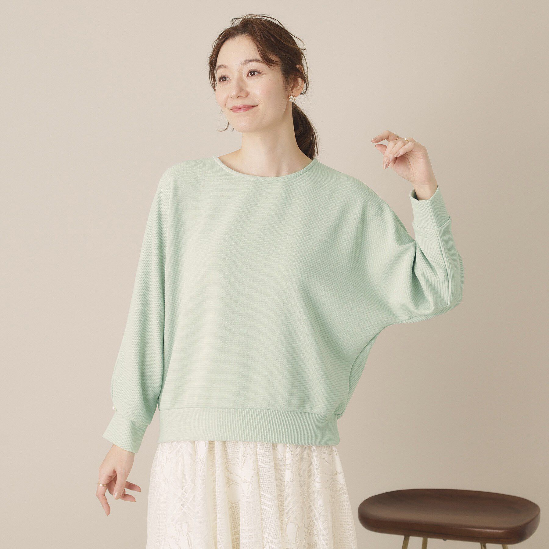 ITS&rsquo;DEMO「【通勤／手洗い可】リップルドルマンプルオーバー」|Tシャツ・カットソー|