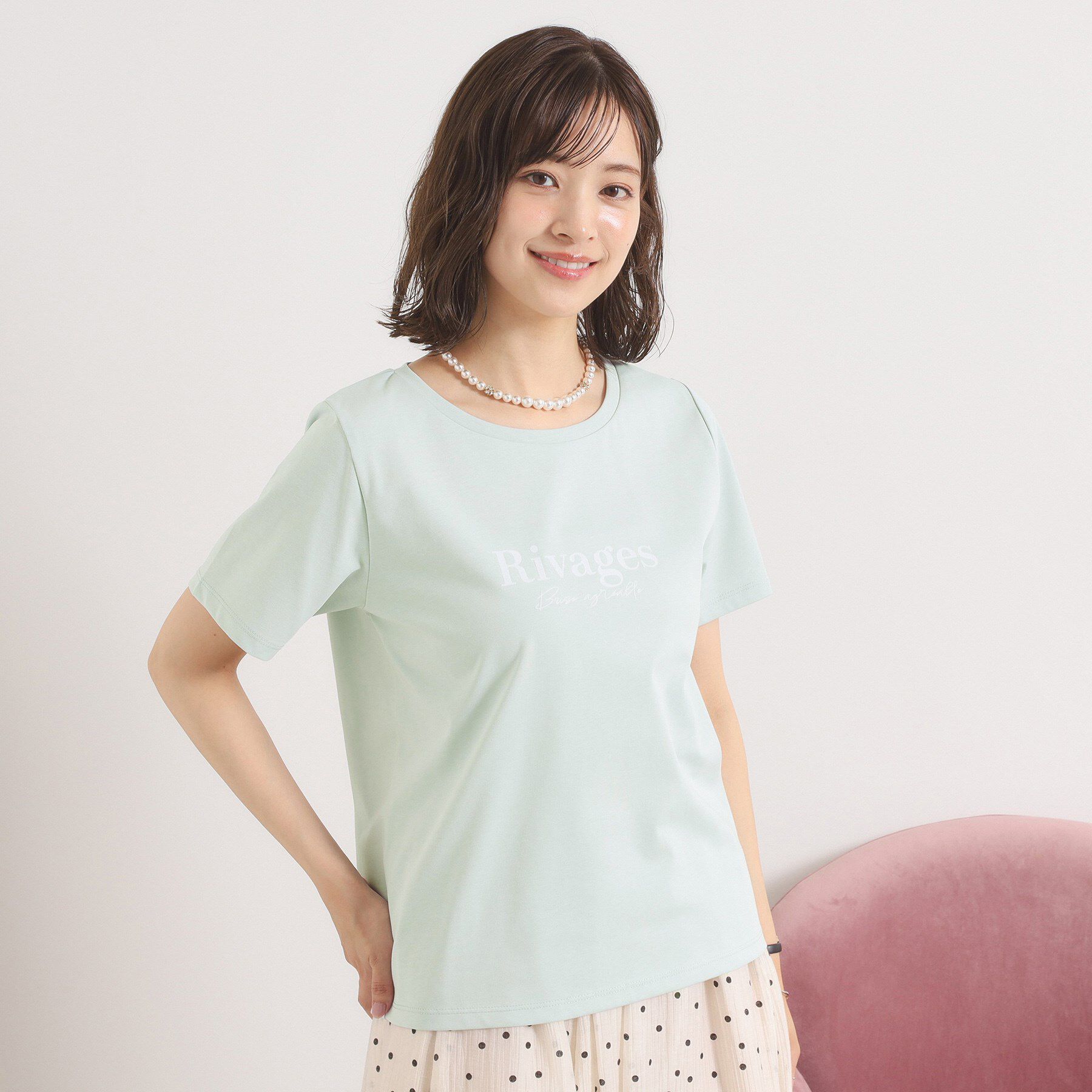 ITS&rsquo;DEMO「【接触冷感／洗濯機OK】フロッキープリントTシャツ」|Tシャツ・カットソー|