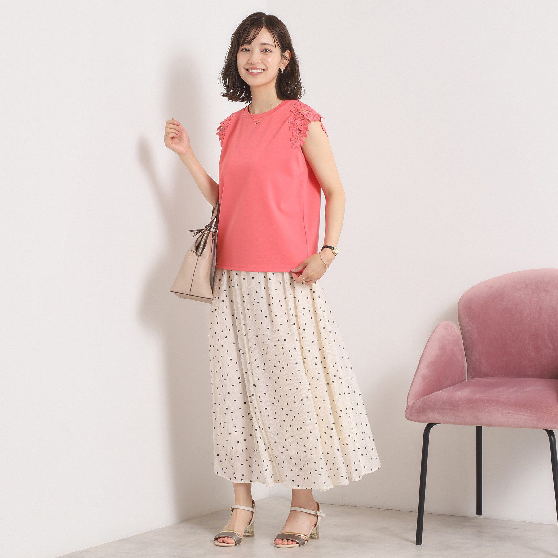 ITS&rsquo;DEMO「【手洗い可】袖レースポンチプルオーバー」|Tシャツ・カットソー|