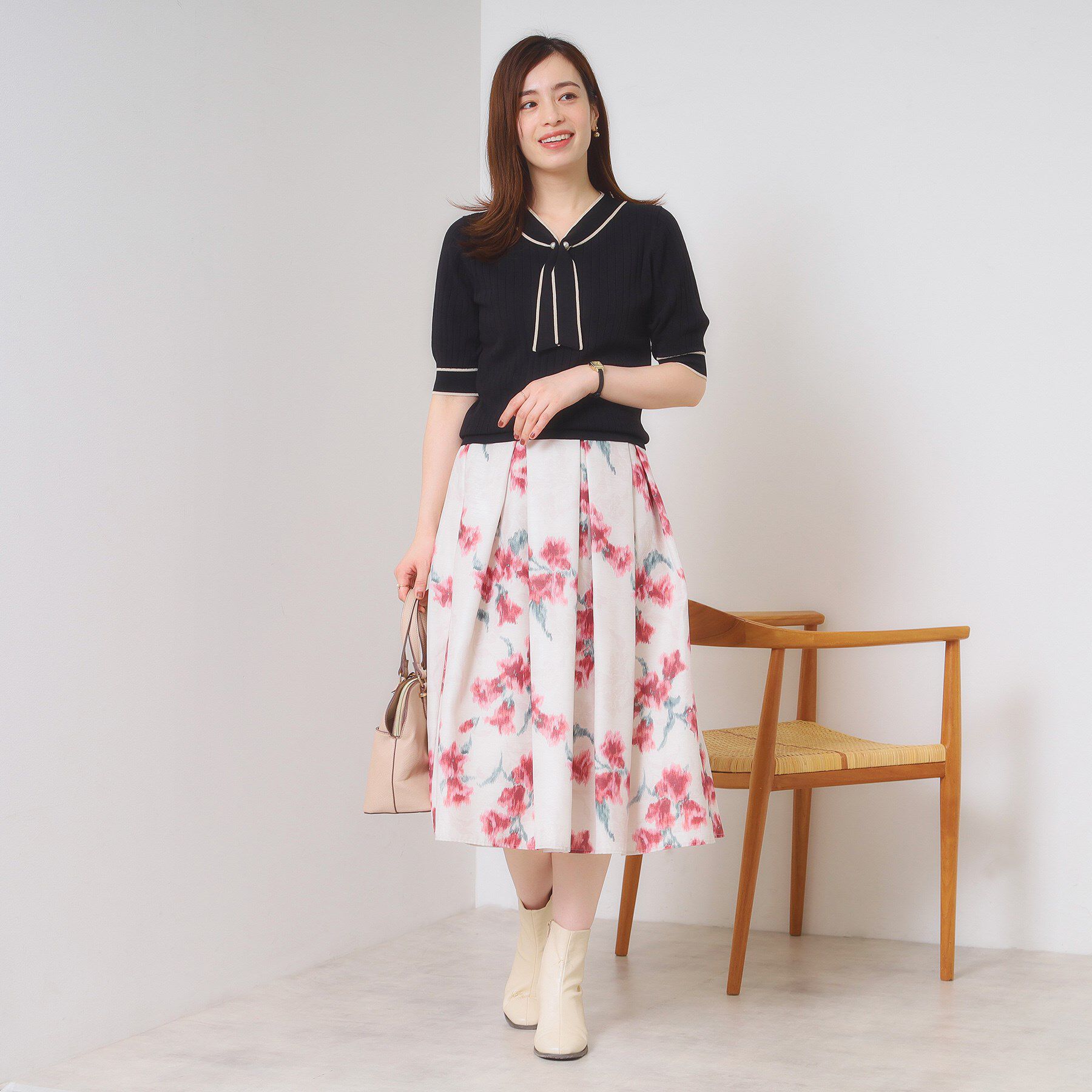 ITS&rsquo;DEMO「【手洗い可】配色ボウタイニット」|ニット・セーター|