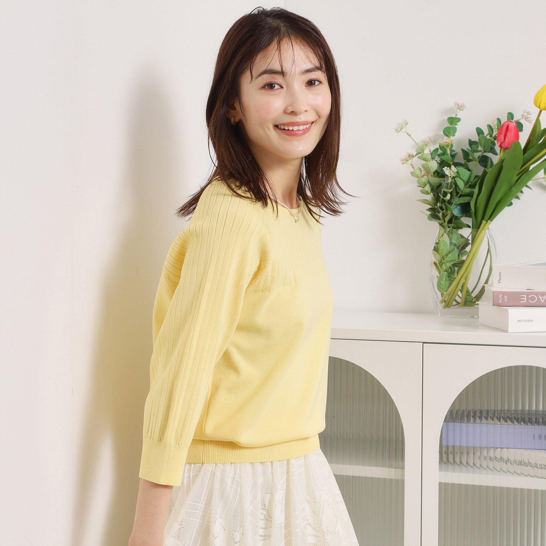 ITS&rsquo;DEMO「【繰り返し洗える／毛玉防止／洗濯機OK】タフニット リブ切替ニットプルオーバー」|ニット・セーター|