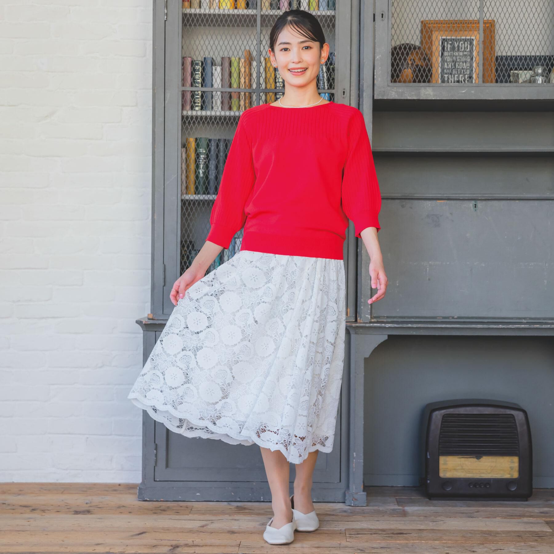 ITS&rsquo;DEMO「【繰り返し洗える／毛玉防止／洗濯機OK】タフニット リブ切替ニットプルオーバー」|ニット・セーター|