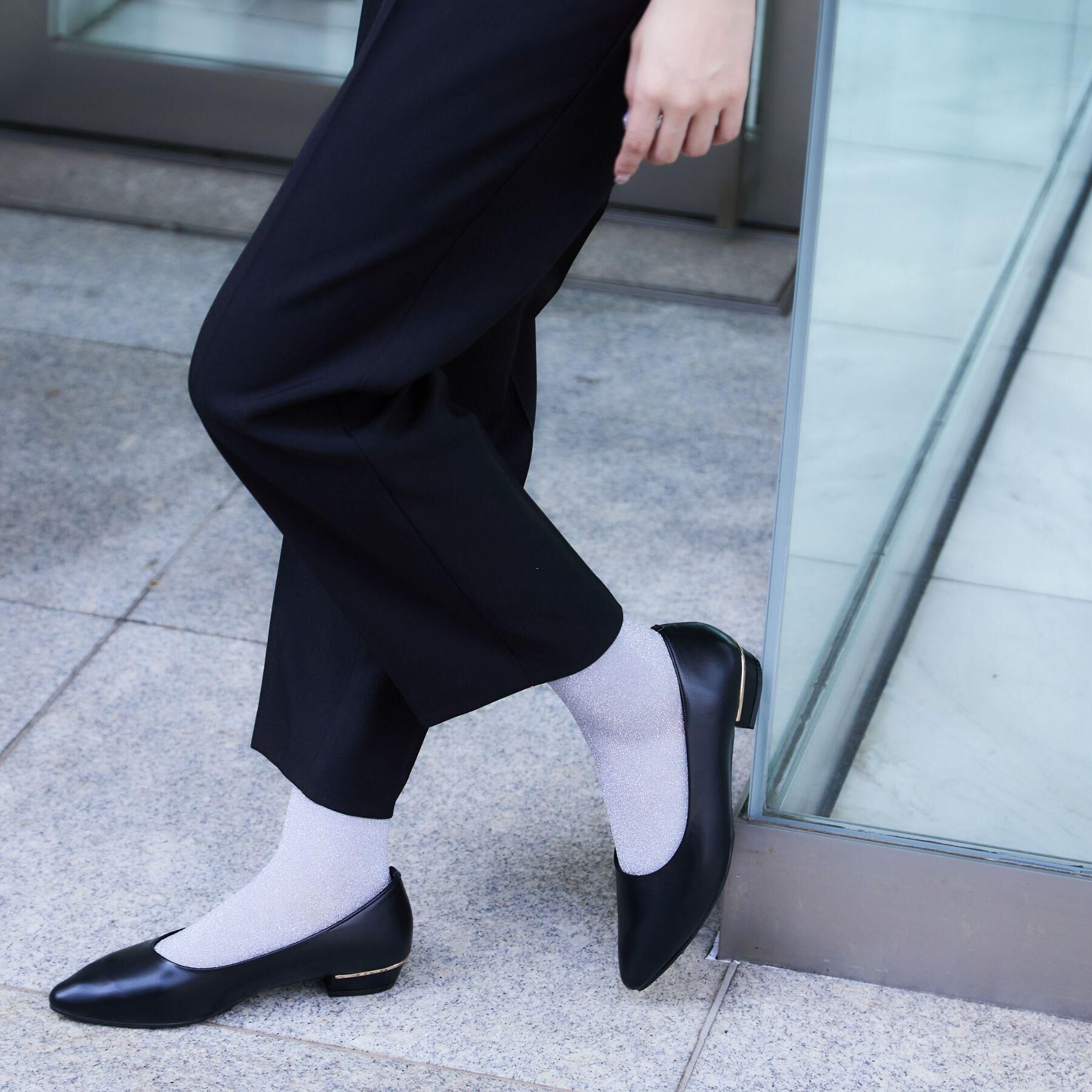 ESPERANZA「《定番》晴雨兼用クッションフラットパンプス」|パンプス|