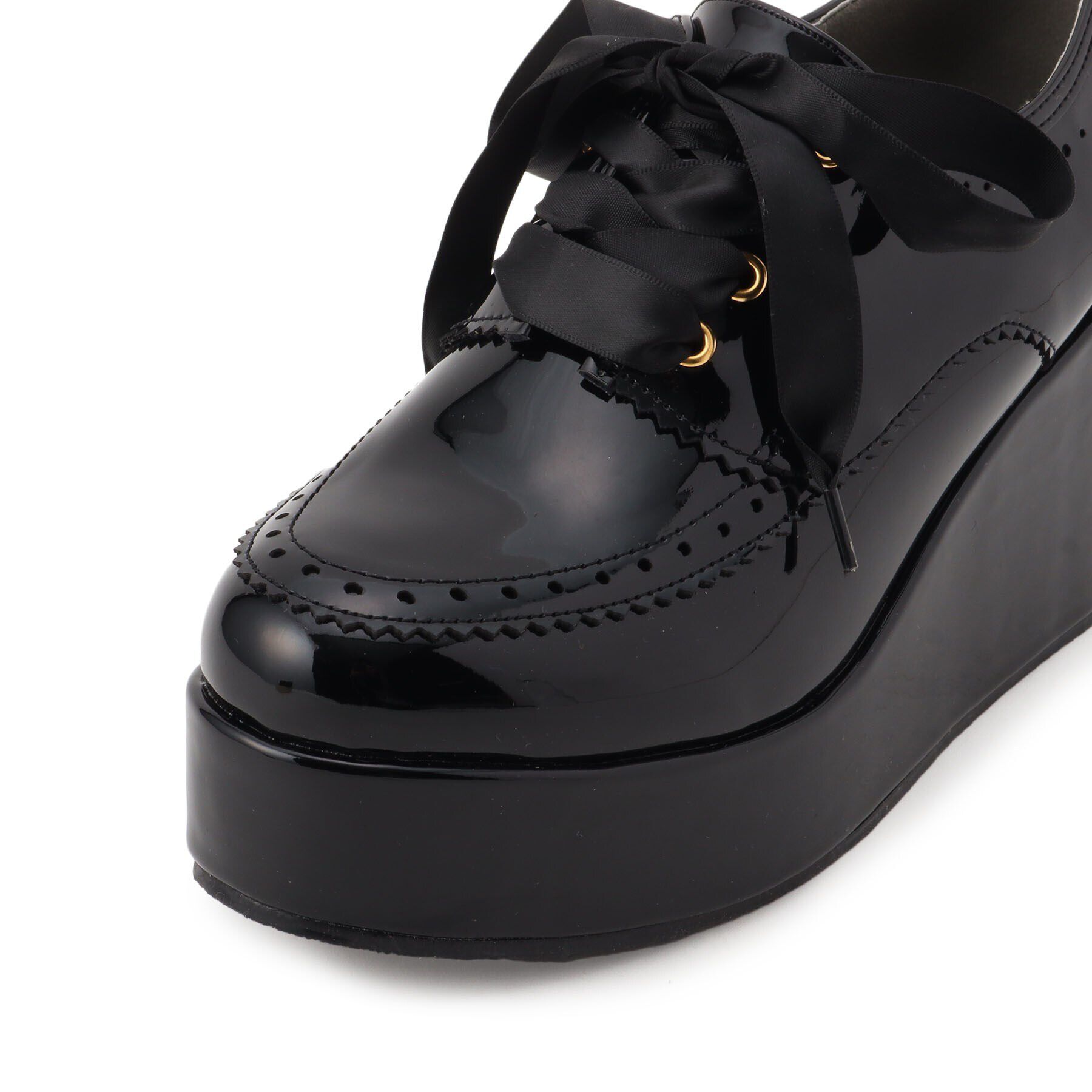 csT&P「厚底サテンリボン付きシューズ」|パンプス|