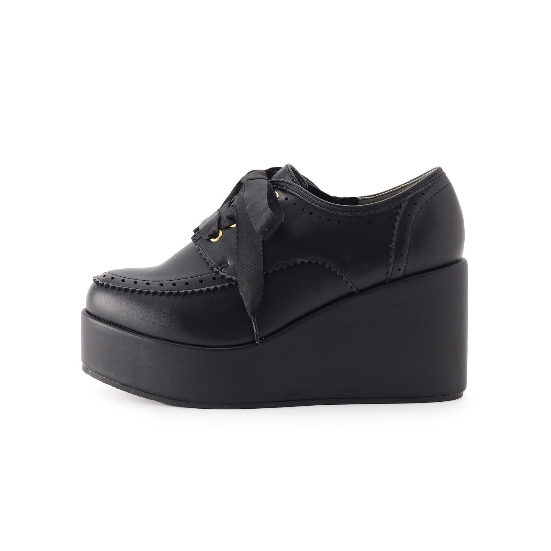 csT&P「厚底サテンリボン付きシューズ」|パンプス|