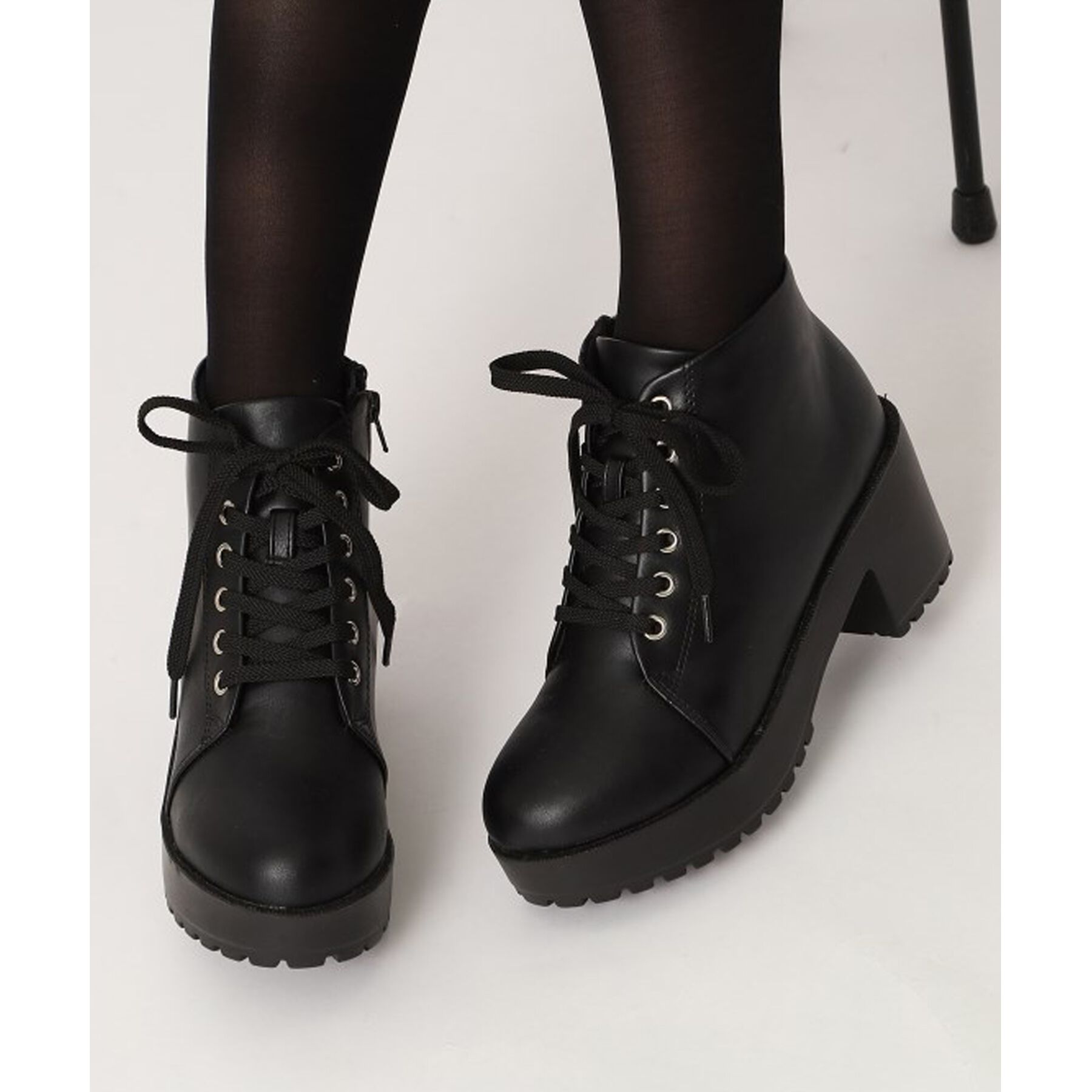 csT&P「一体厚底レースアップブーツ」|ショートブーツ|