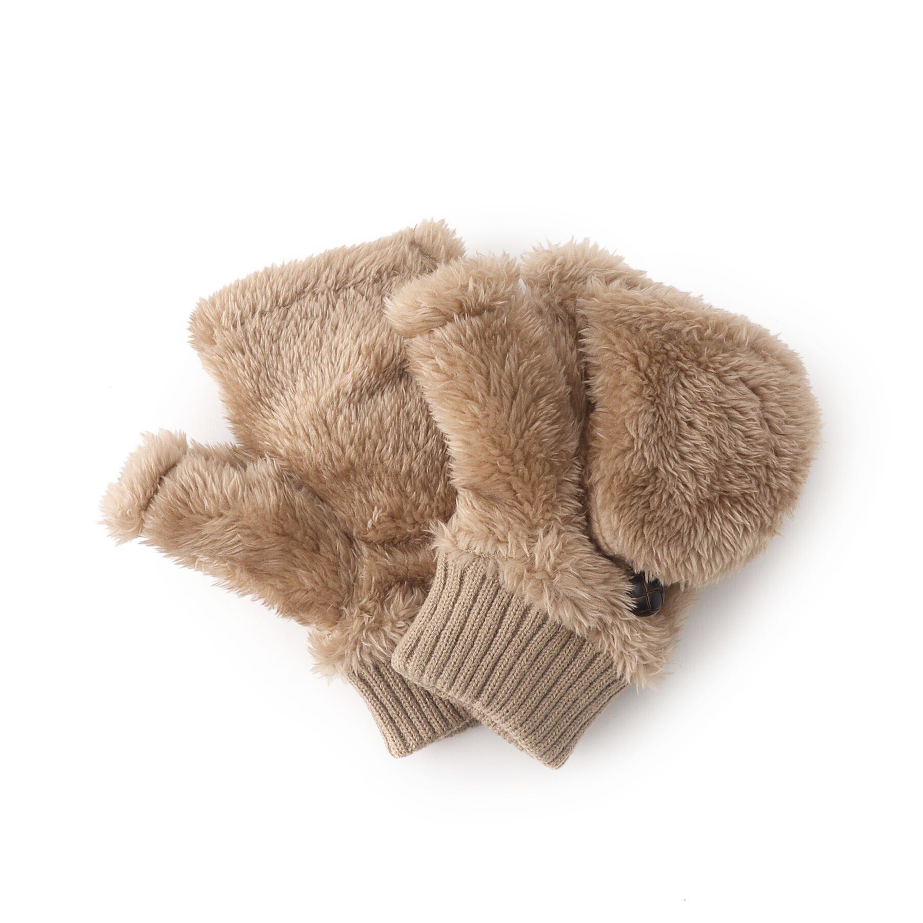 Ober Tashe「ギフトにおすすめ！ボアフード付ミトン 手袋」|手袋|モカブラウン(042