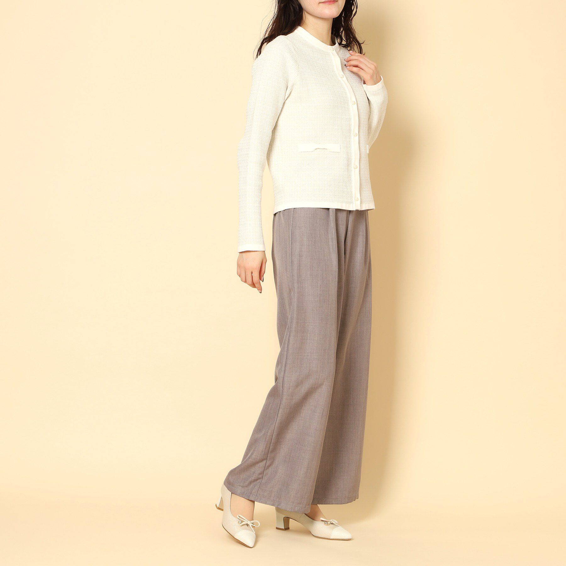 ESPERANZA「ビジューリボンポインテッドパンプス」|パンプス|