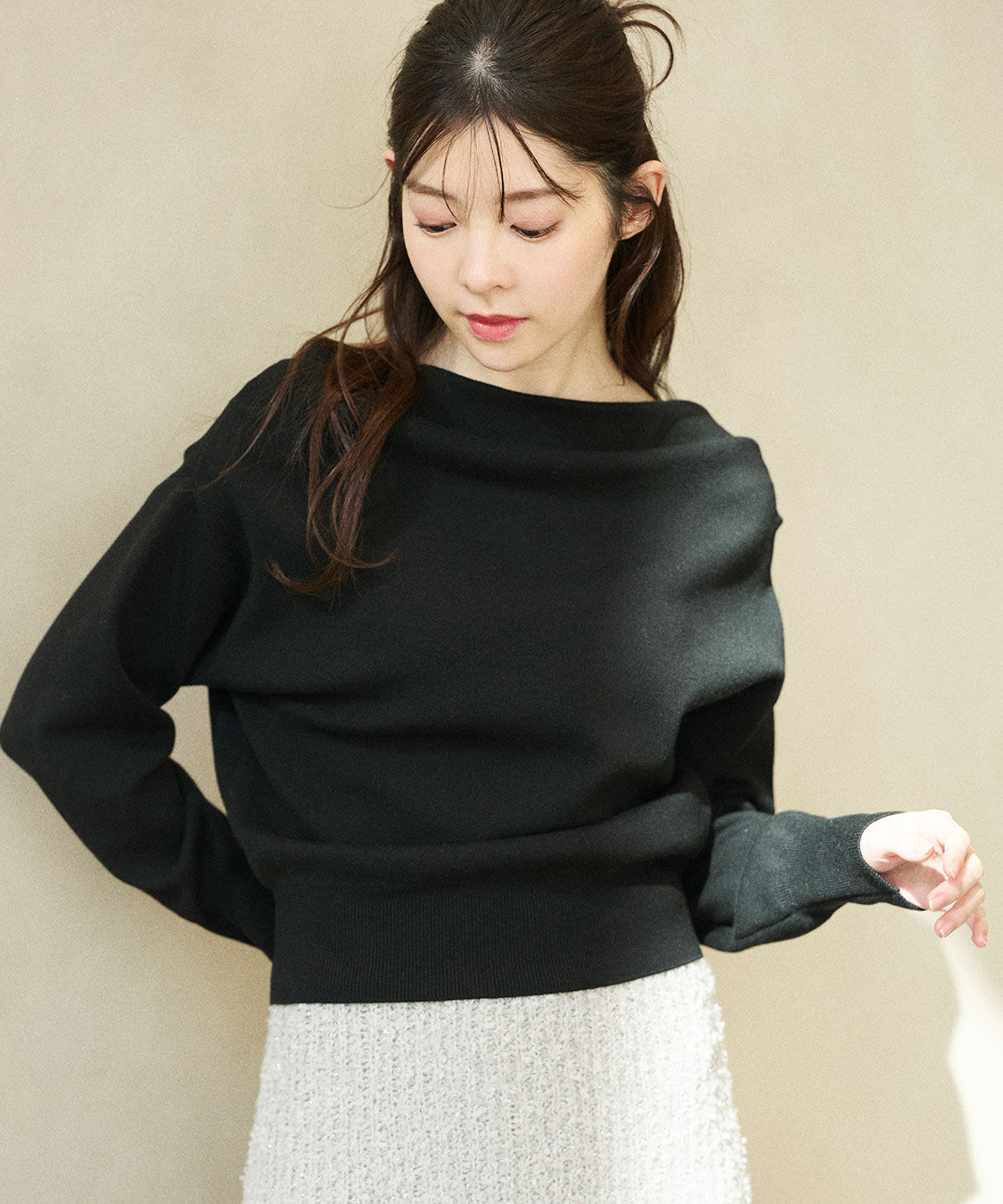 COCO DEAL「ドレープオフショルニット」|ニット・セーター|